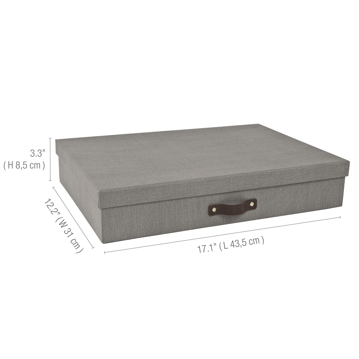 Bigso Sverker Canvas Fiberboard Legal and Art Storage Box | Scrapbook Storage Box for Loose Papers