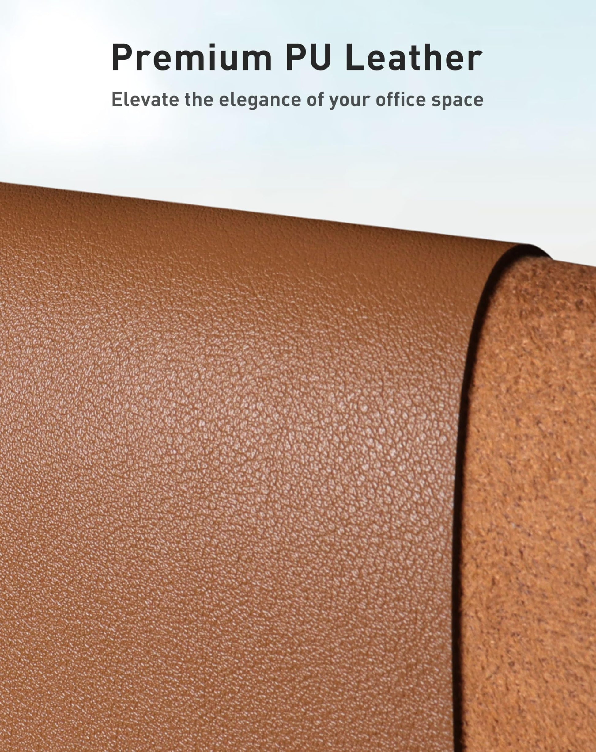 Aothia Faux Leather Desk Mat - Large Mouse Pad, Non-Slip PU Leather Blotter, Waterproof Writing