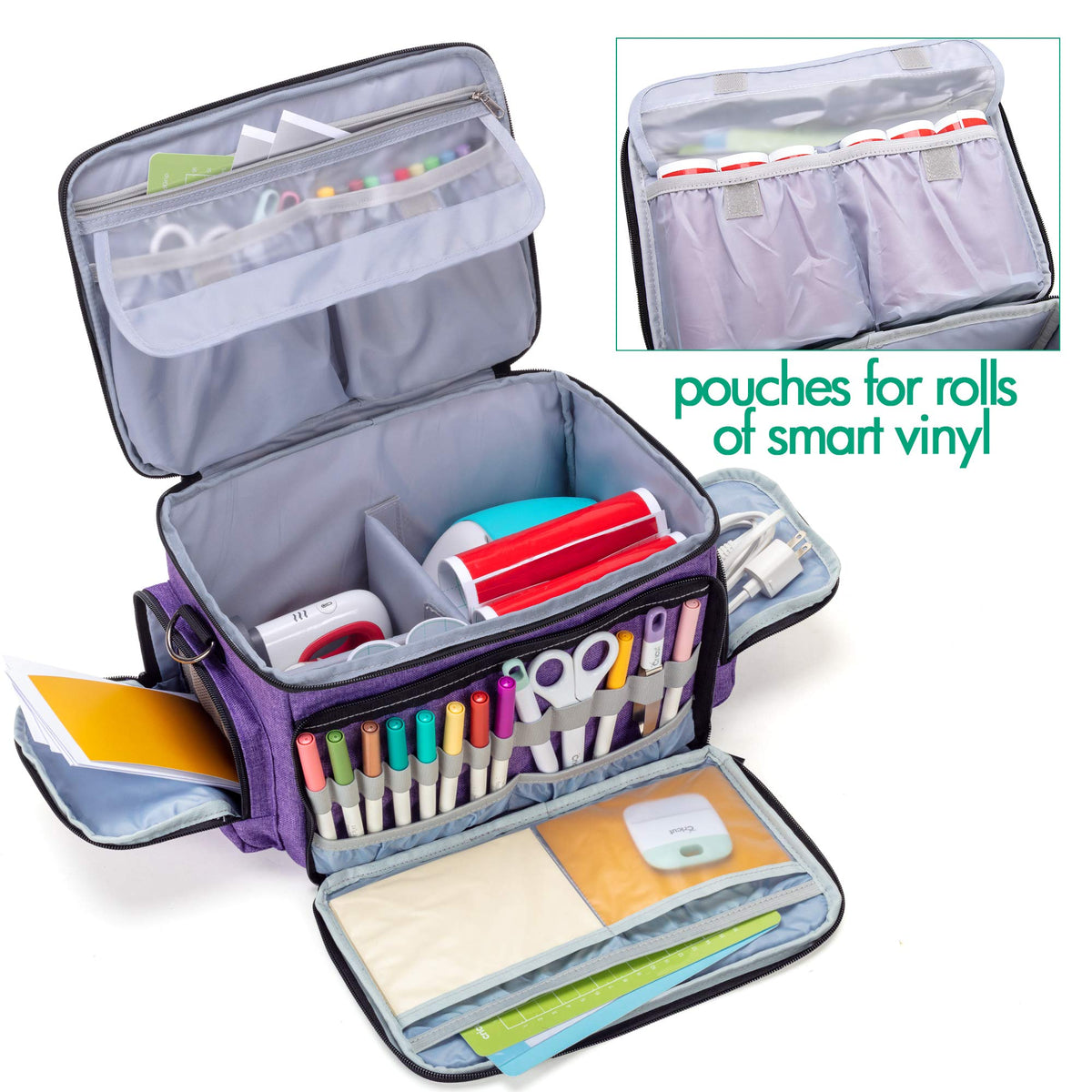 LUXJA Carrying Case Compatible with Cricut Joy and Easy Press Mini, Purple