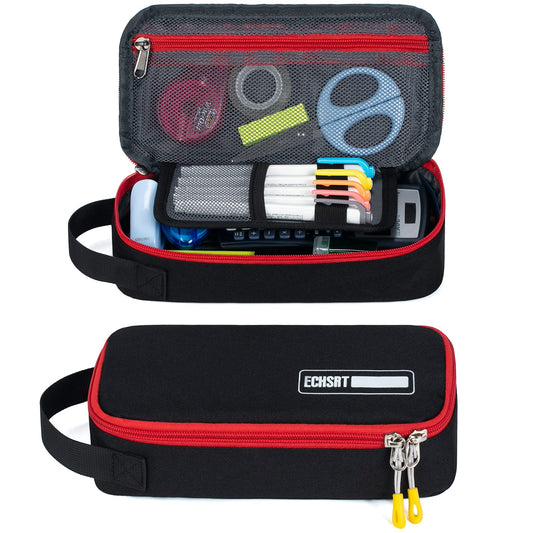 ECHSRT Large Pencil Case, Aesthetic Pen Pouch with Big Capacity, Minimalist Portable Stationery Bag