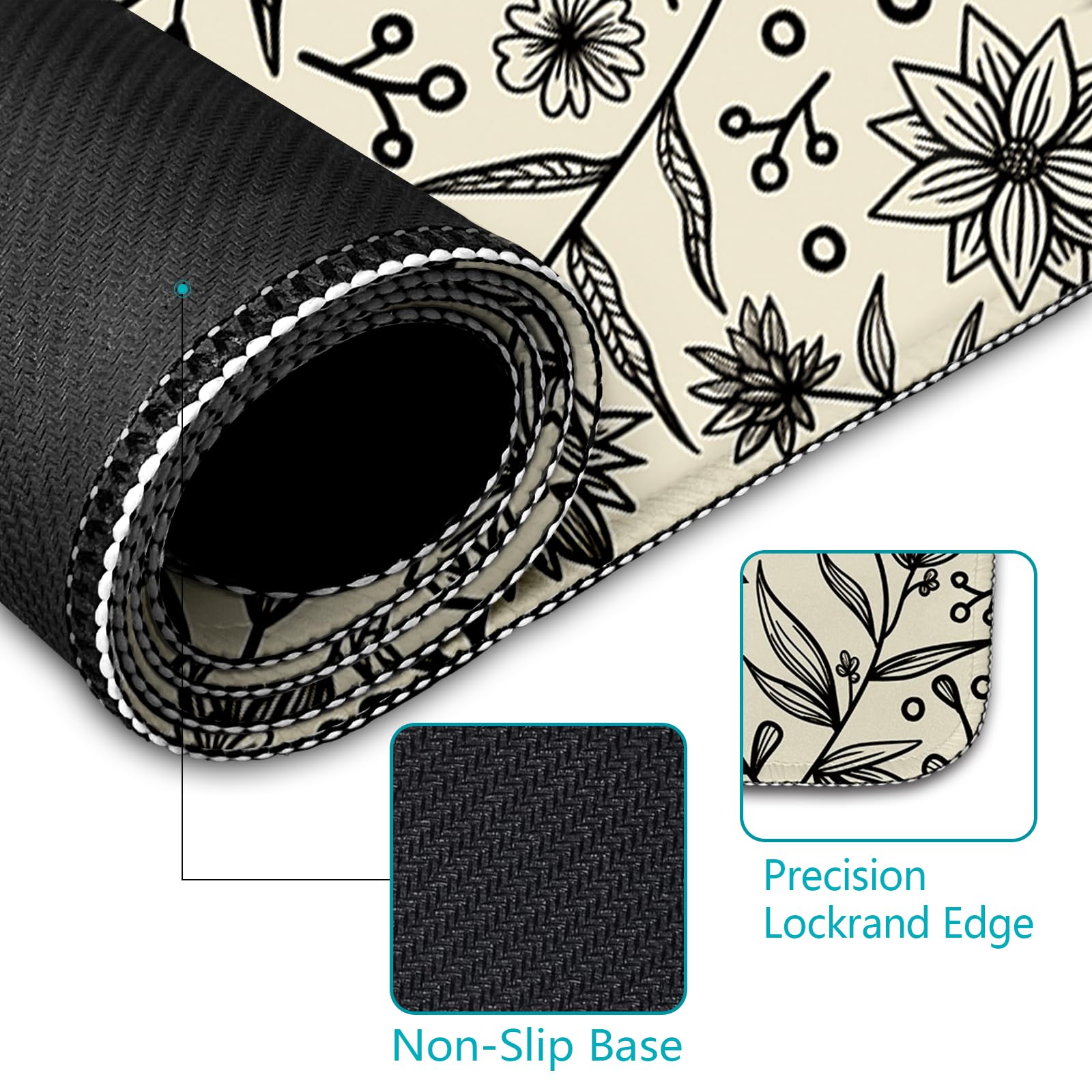 LIMKRIAN Bat Mouse Pad, Large Gaming Desk Mat, 31.5 x 11.8 in Gothic Decor