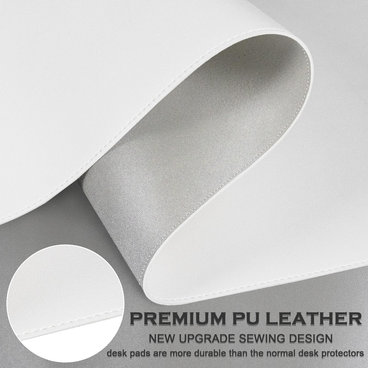 Dual-Sided Desk Mat, Large Pad, Waterproof Smooth PU Leather Blotter Protector, Mouse Pad, Desk