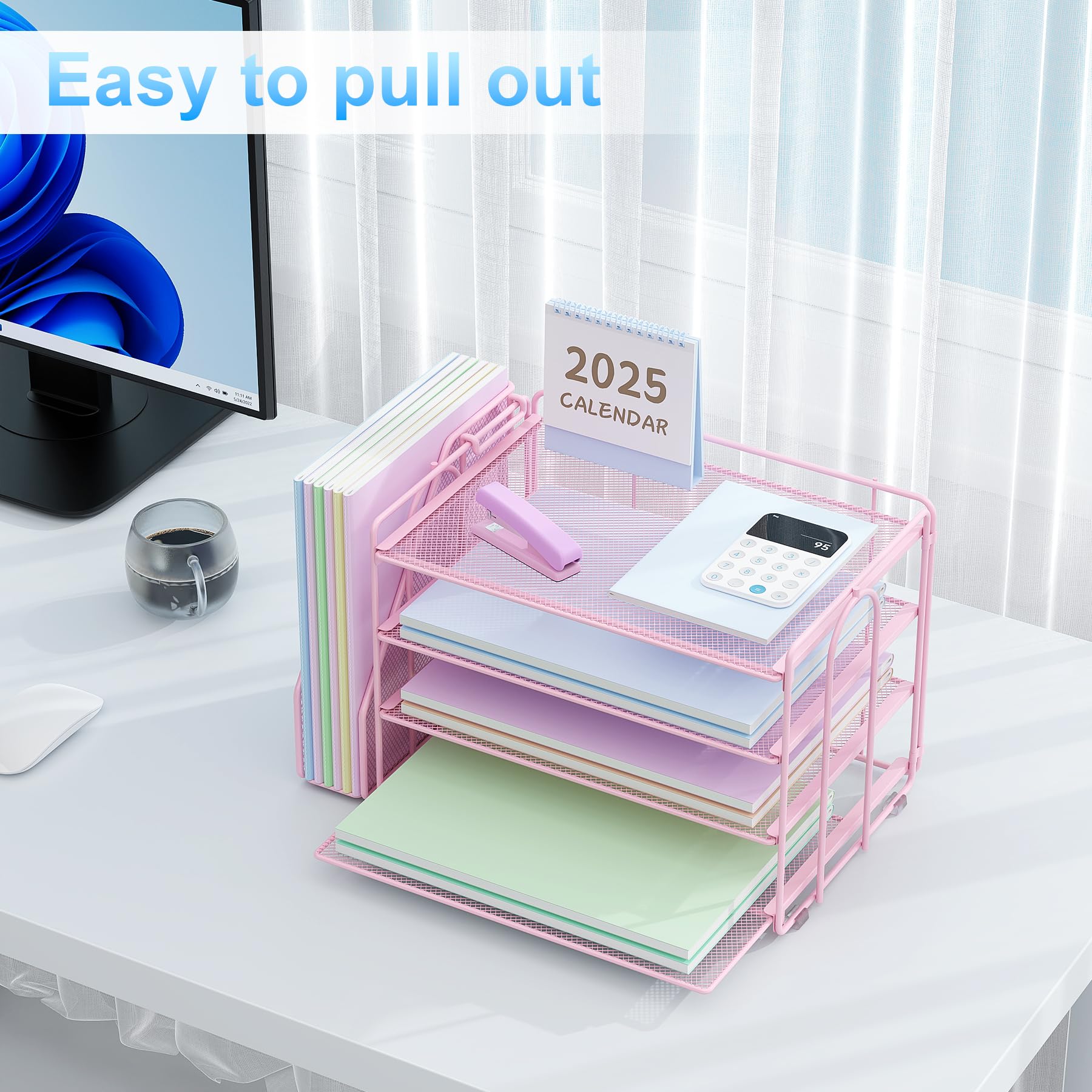 Spacrea Desk Organizers and Accessories, Paper Organizer for Desk with File organizer, Desk