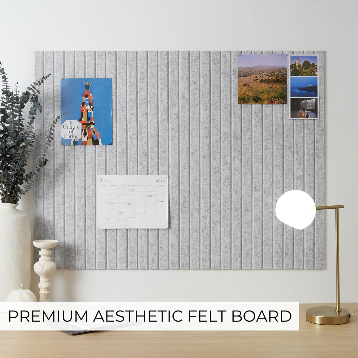 Large Felt Bulletin Board - Stylish 35 x 47 Inch Cork Board Alternative