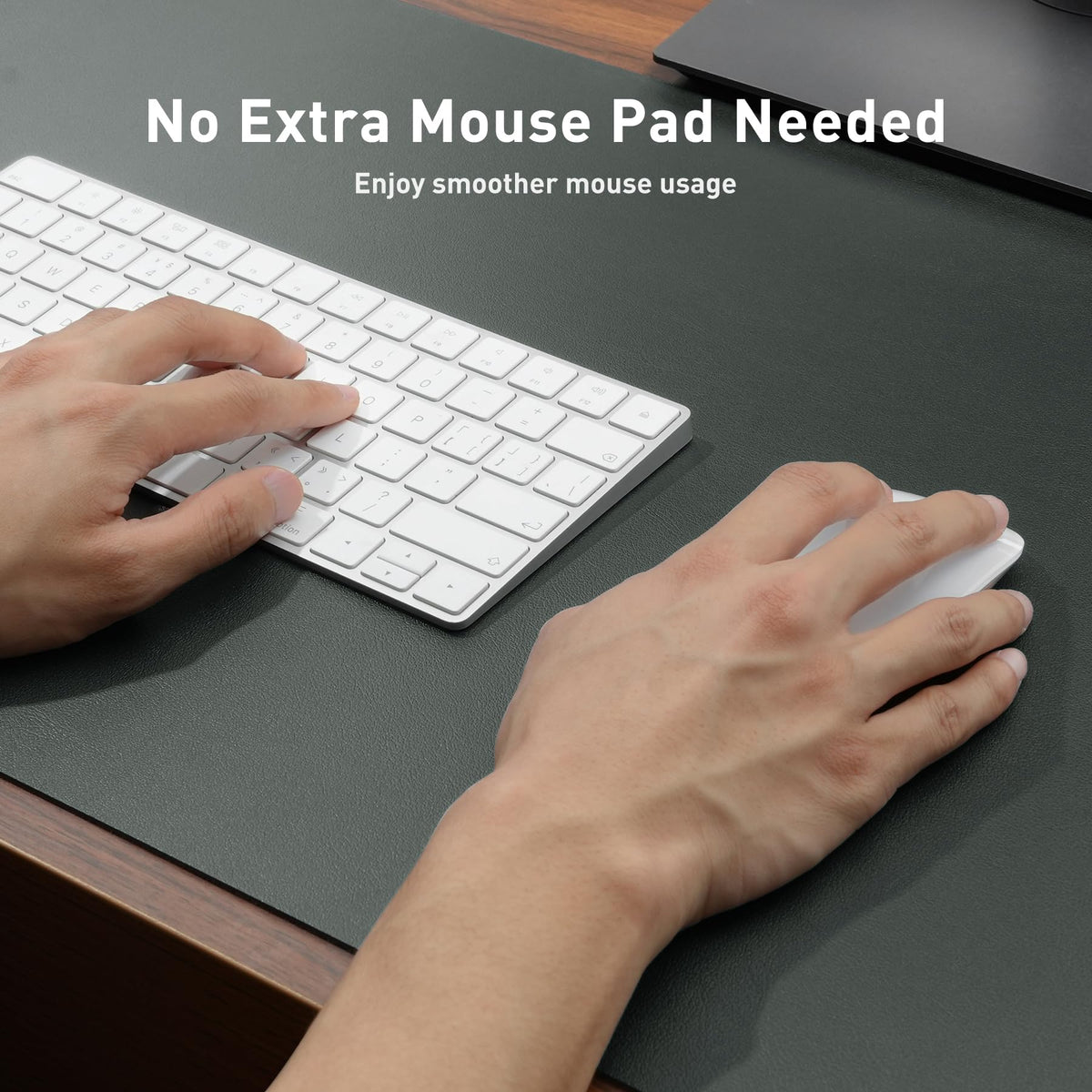 Aothia Faux Leather Desk Mat - Non-Slip PU Leather Desk Blotter, Waterproof Writing Surface, Large