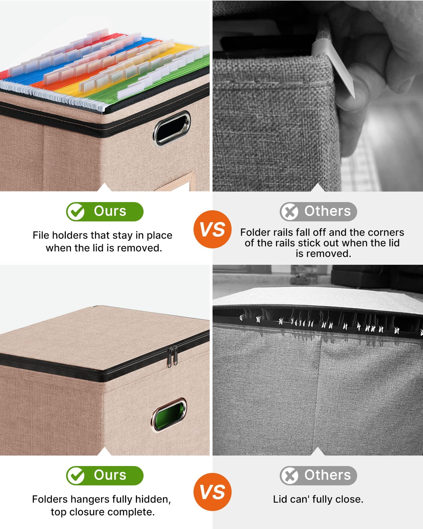 Oterri File Box Small 1-Pack Mesh Pockets Hanging Organizer for Letter-Size