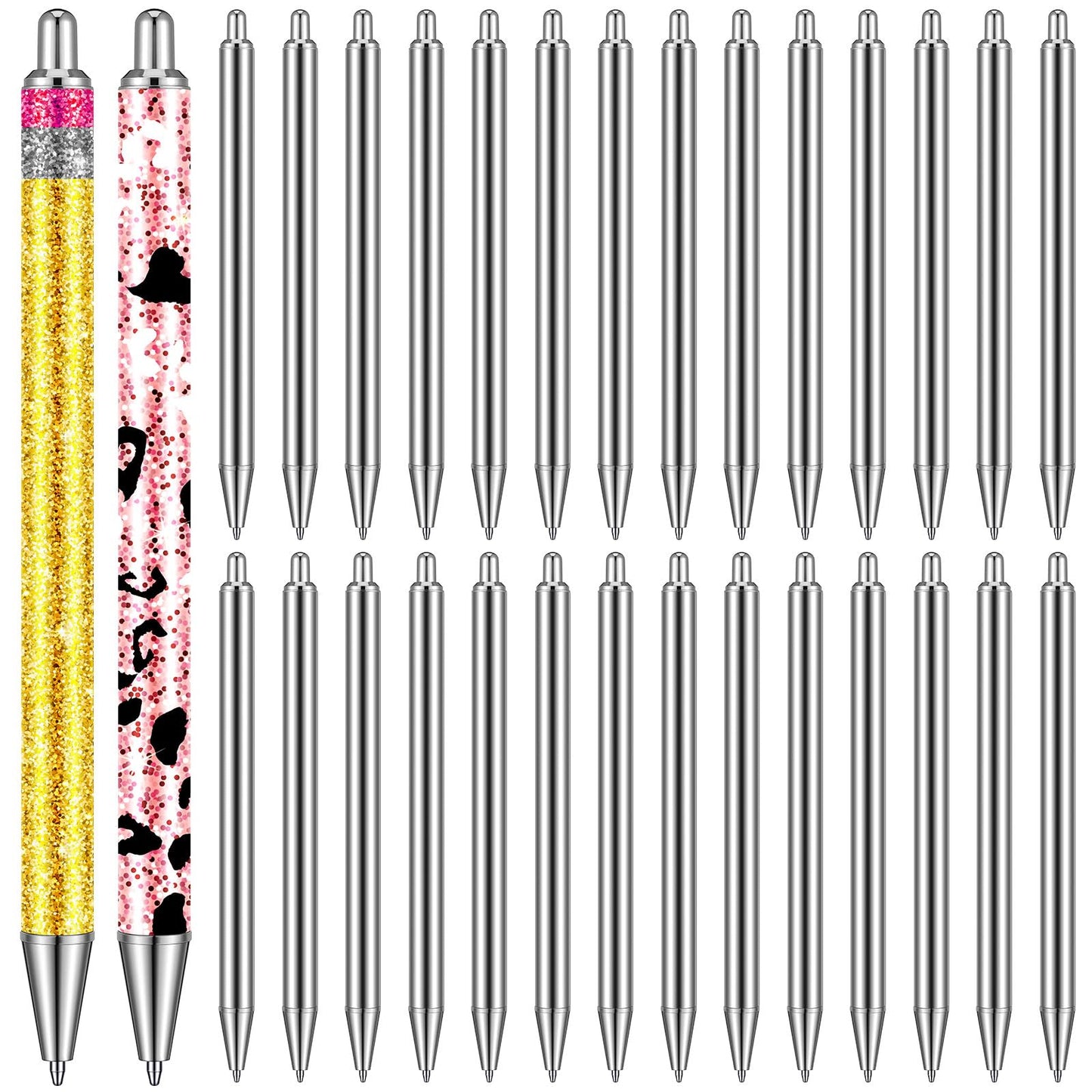 Qilery 30 Pcs Sublimation Pen Blank Epoxy Stainless Steel Blank Pen for DIY