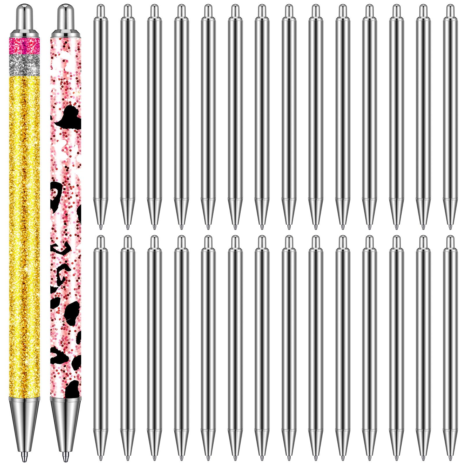 Qilery 30 Pcs Sublimation Pen Blank Epoxy Stainless Steel Blank Pen for DIY