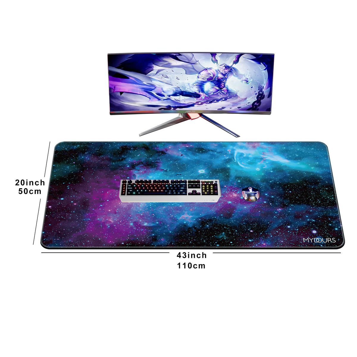 Mydours 44" x 20" Gaming Mouse Pad, XXXL Full Desk Pad (Purle Universe)