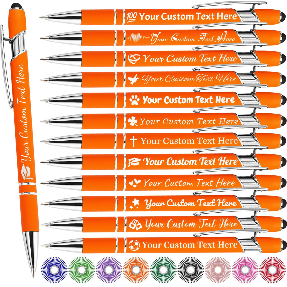 MaWeeTn Personalized Pens with Name, Custom Pen Customized, 0.5 mm Engraved Ballpoint Pens Bulk