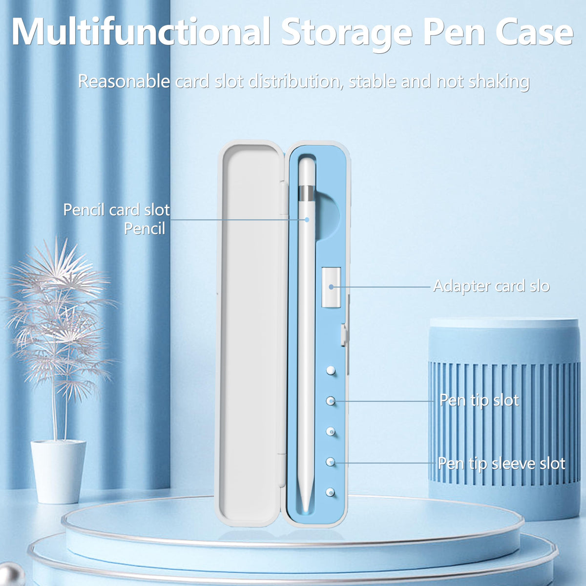 Inesore for Apple Pencil Case with 5 Pcs Replacement Tips (Blue)
