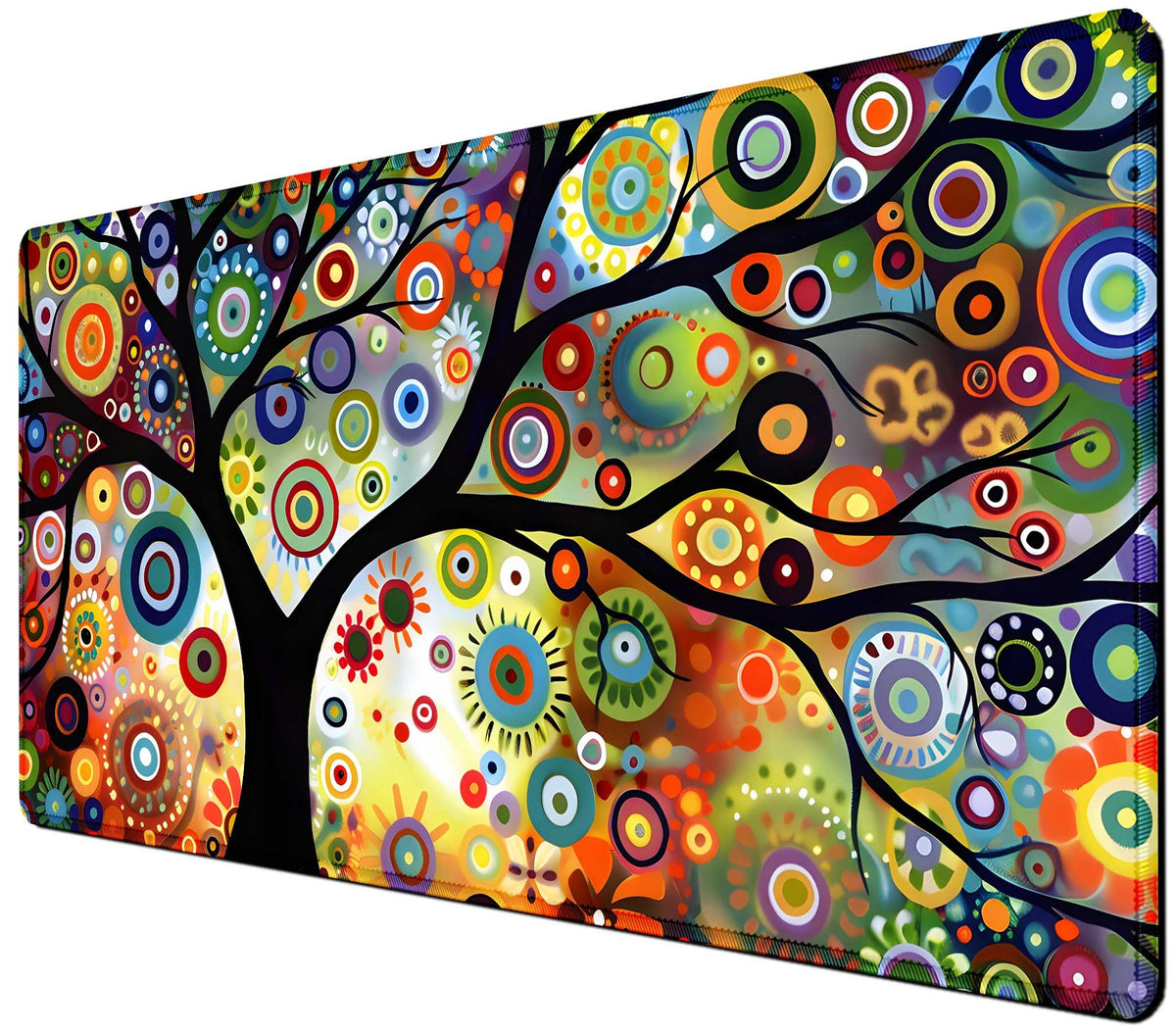 Extra Large Gaming Mouse Pad, Abstract Tree of Life Art Extended Desk Mat, Non-Slip Rubber Base