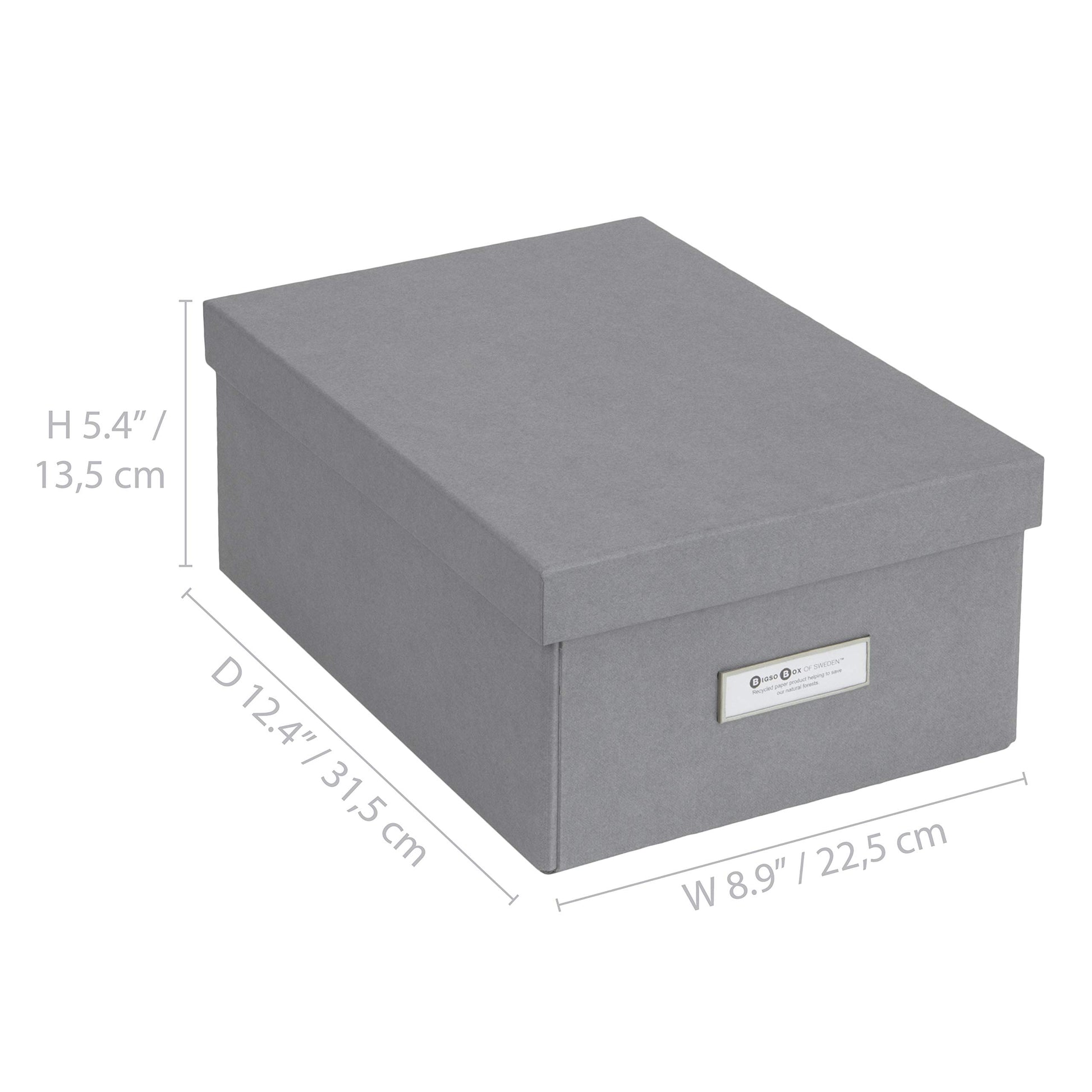 Bigso Karin Collapsible Storage Box - Photo Storage Box with Labelframe for Easy Identification