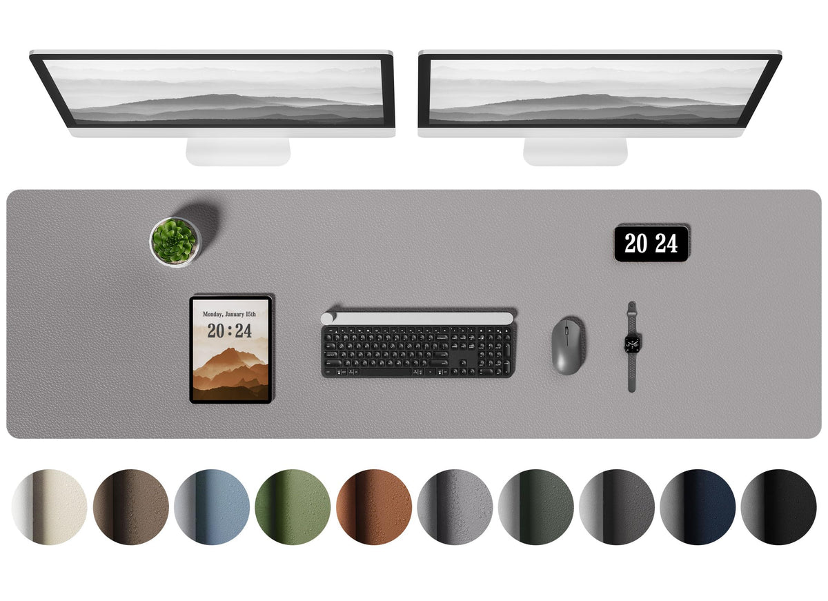 Aothia Leather Desk Pad Protector, Office Desk Mat, Large Mouse Pad, Laptop Desk Pad, Non-Slip PU