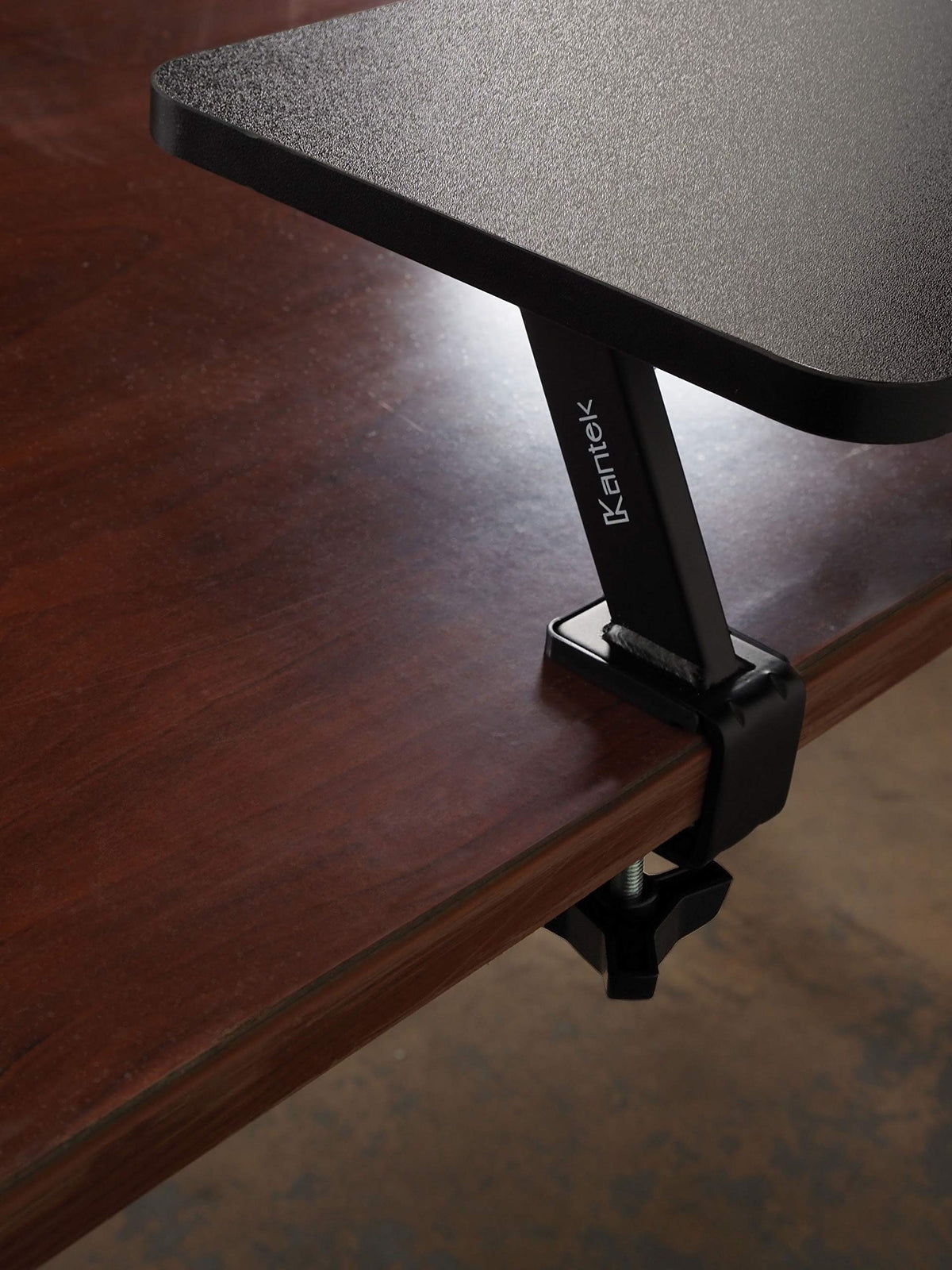 Kantek Ergonomic Mounted Computer Monitor Riser Stand, Floating Desk Shelf, Clamp On Base, 25.6" X