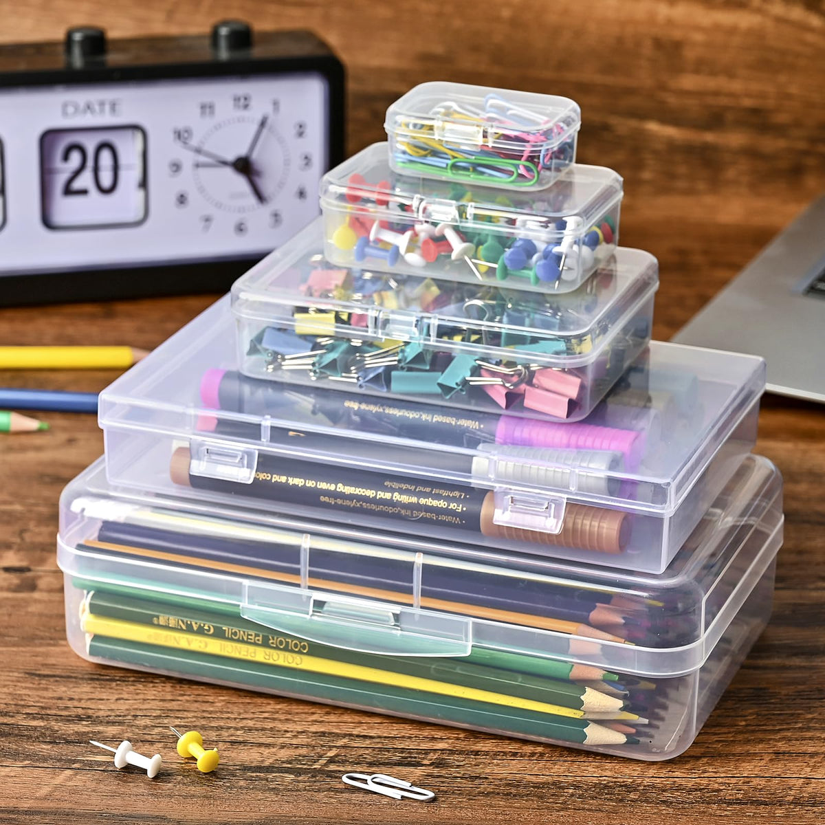 Jutieuo Clear Small Plastic Storage Containers with Lids, 28 Pack