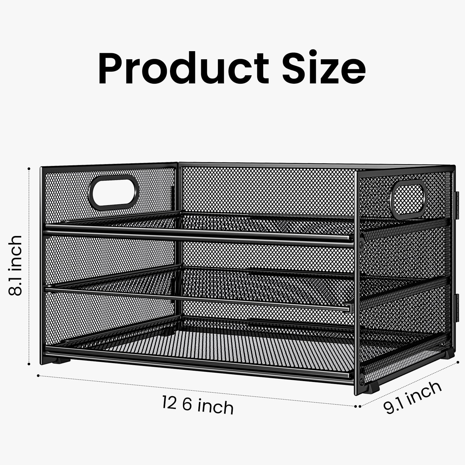 Subekyu 2-Pack 3-Tier Paper Letter Tray Organizer for Desk, Black Metal Mesh File Sorter Organizer