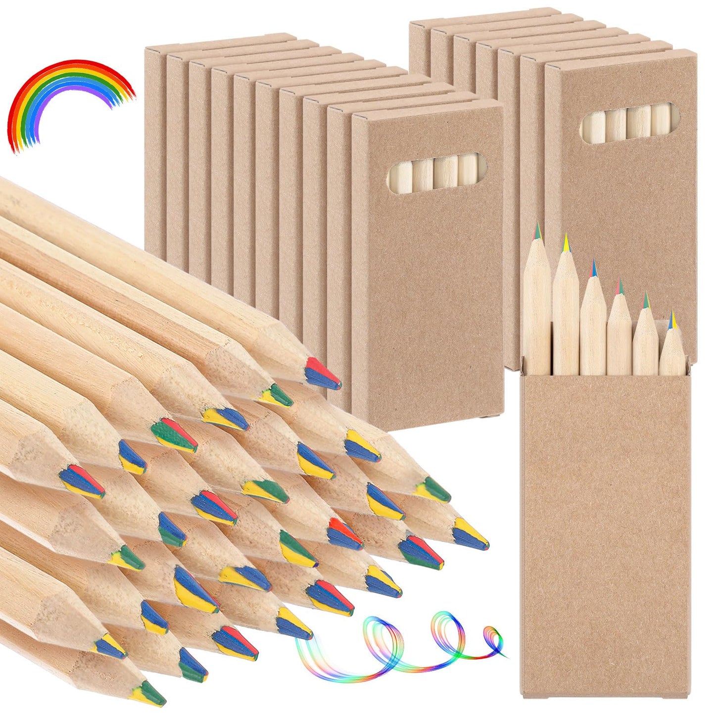 Ctosree 24 Packs Mini Colored Pencils Bulk Coloring Pencil in Boxes Back to School Gifts for
