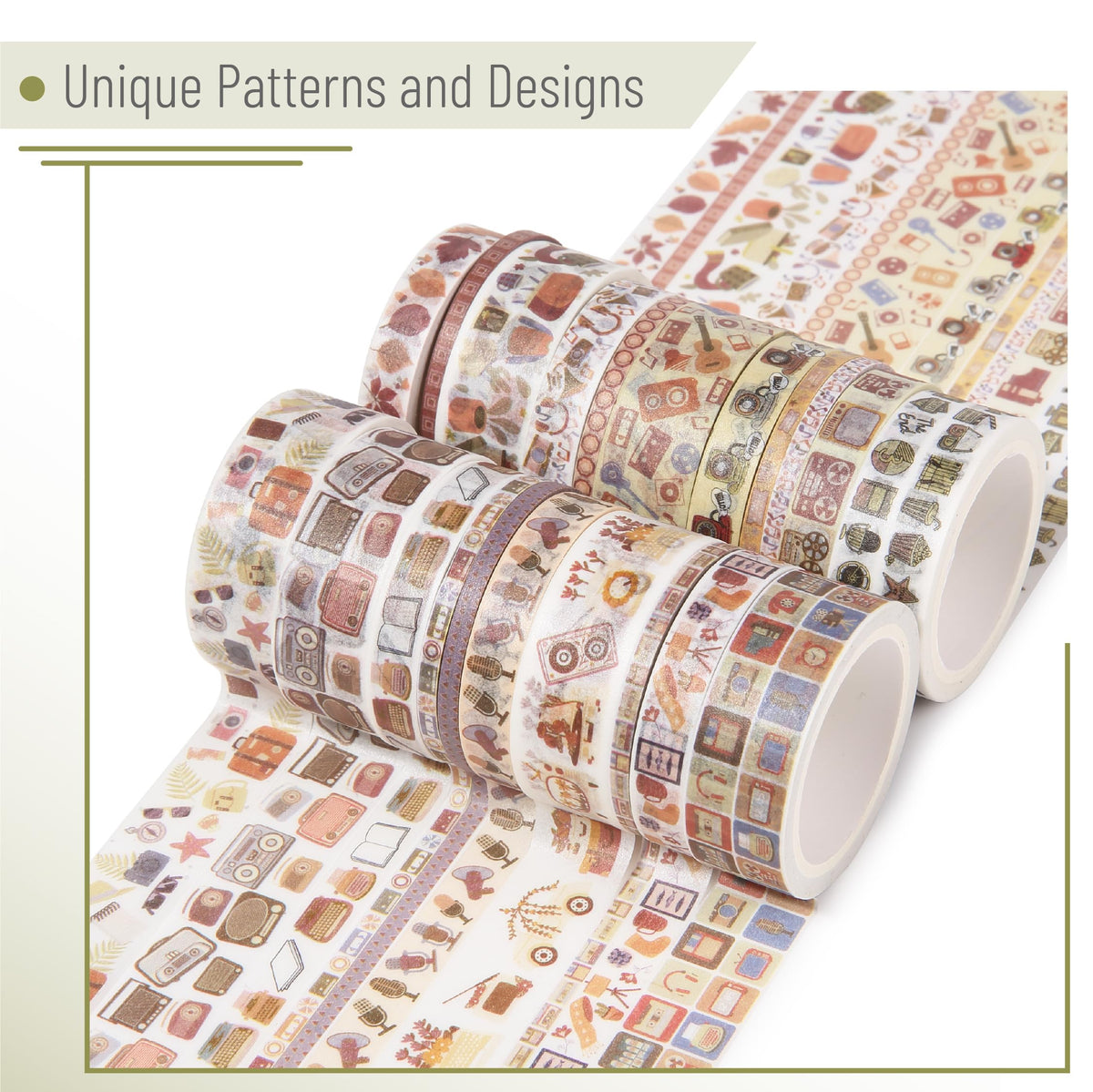 Mr. Pen- Washi Tape Set, 21 Rolls, Assorted Sizes, 5 Yards/Roll