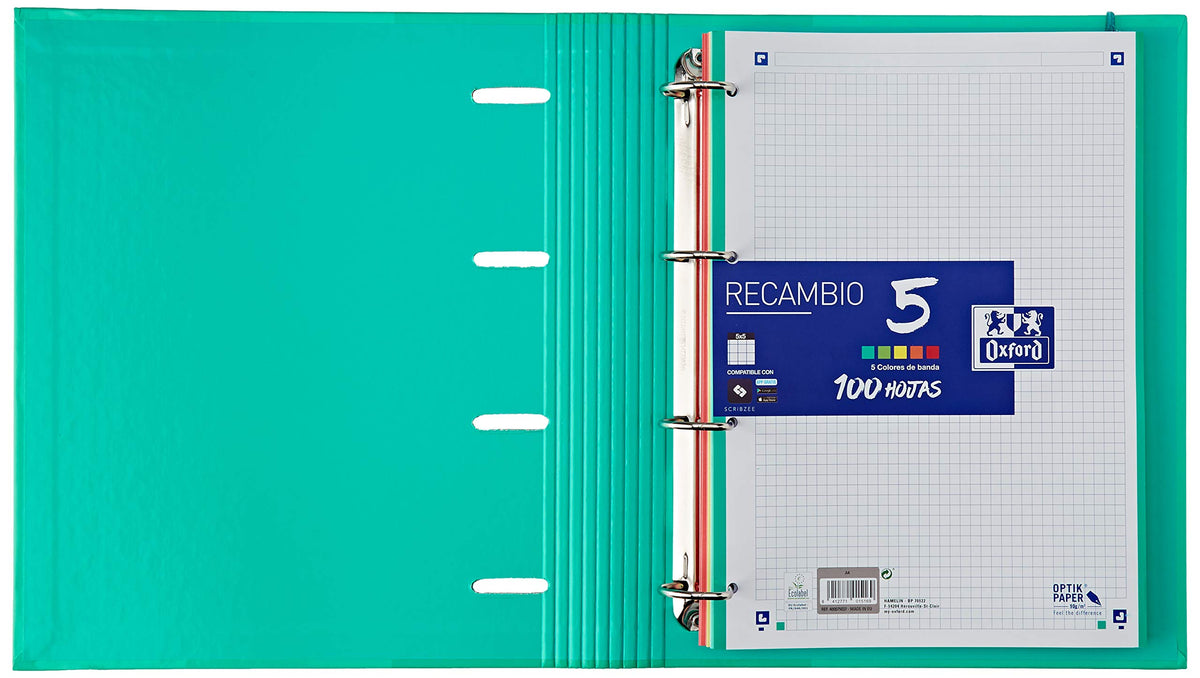 Oxford School – Folder with Spare, A4, Colour Ice Mint