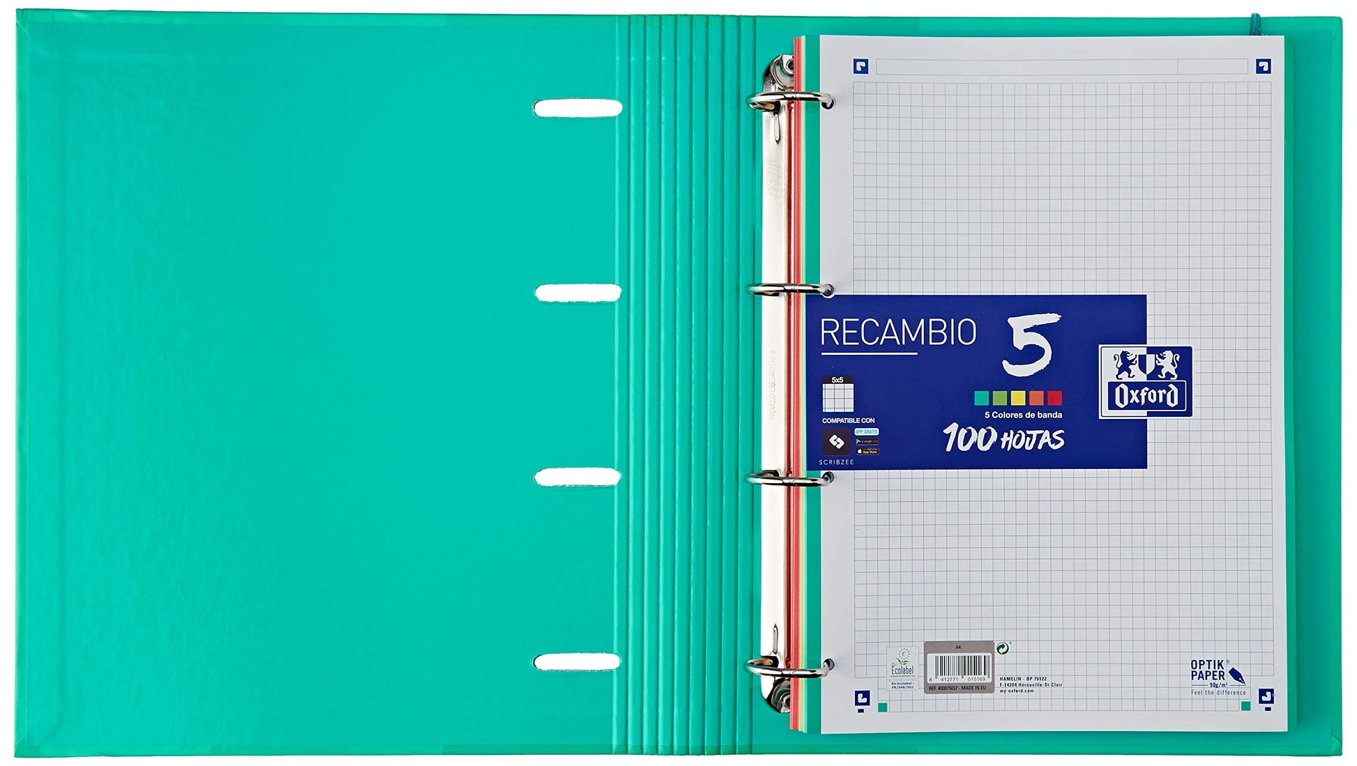 Oxford School – Folder with Spare, A4, Colour Ice Mint