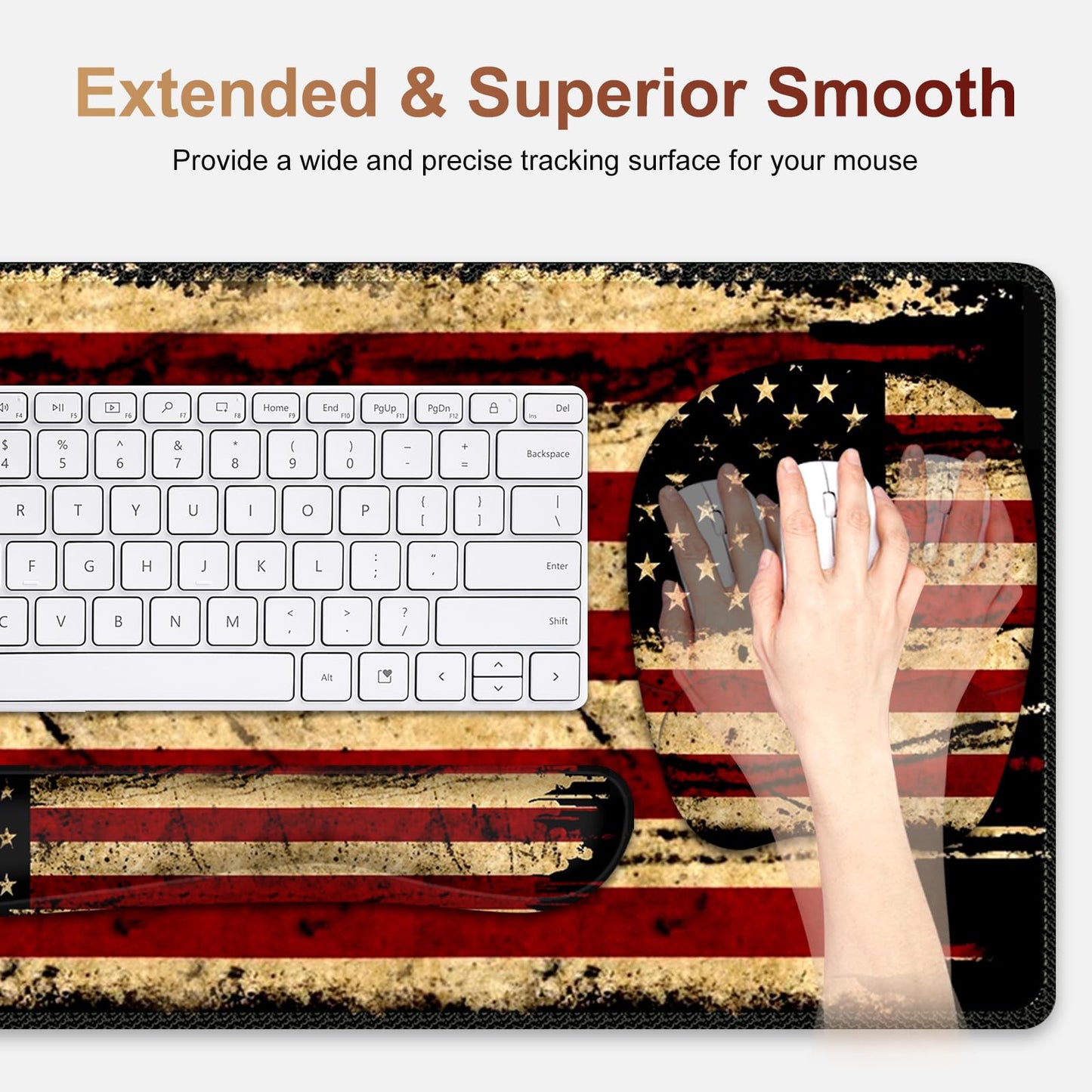 NXZGO Large Mouse Pad with Wrist Support 4in1 Set, XXL Game Mousepad + Keyboard Wrist Rest+Mouse