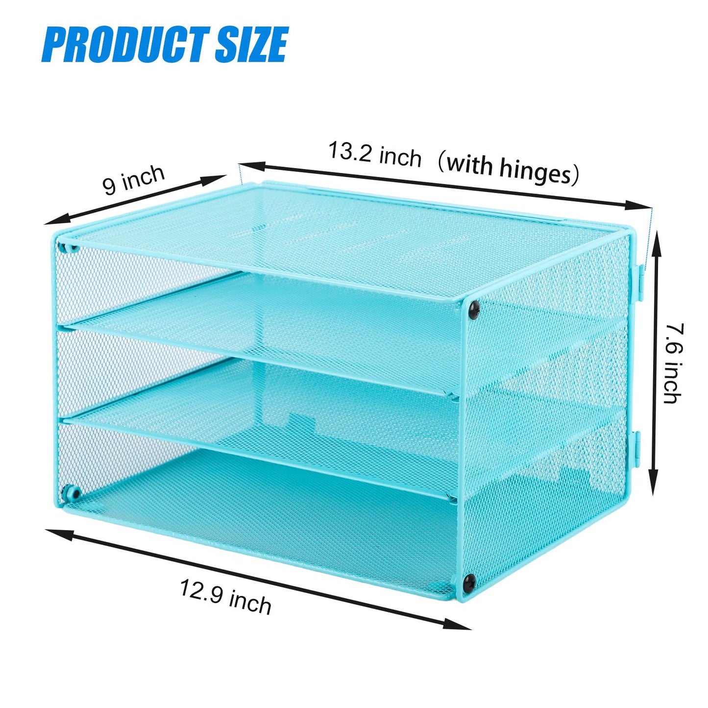 EASEPRES Paper Organizer Tray, 3 Tier Mesh Desk File Organizer Letter Sorter Holder for Home