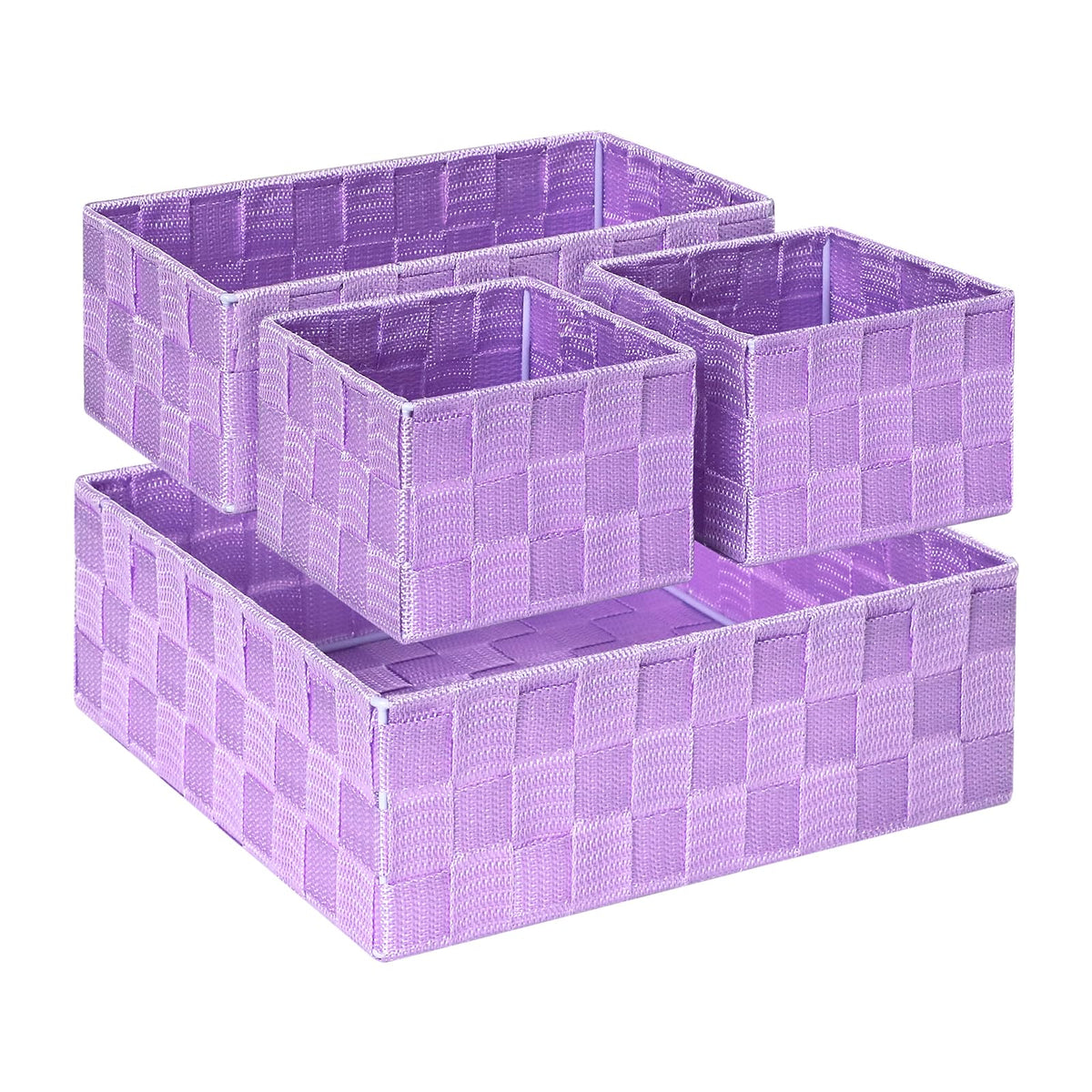 Posprica Woven Storage Baskets for Organizing, Small Black Baskets Cube Bin Container Tote