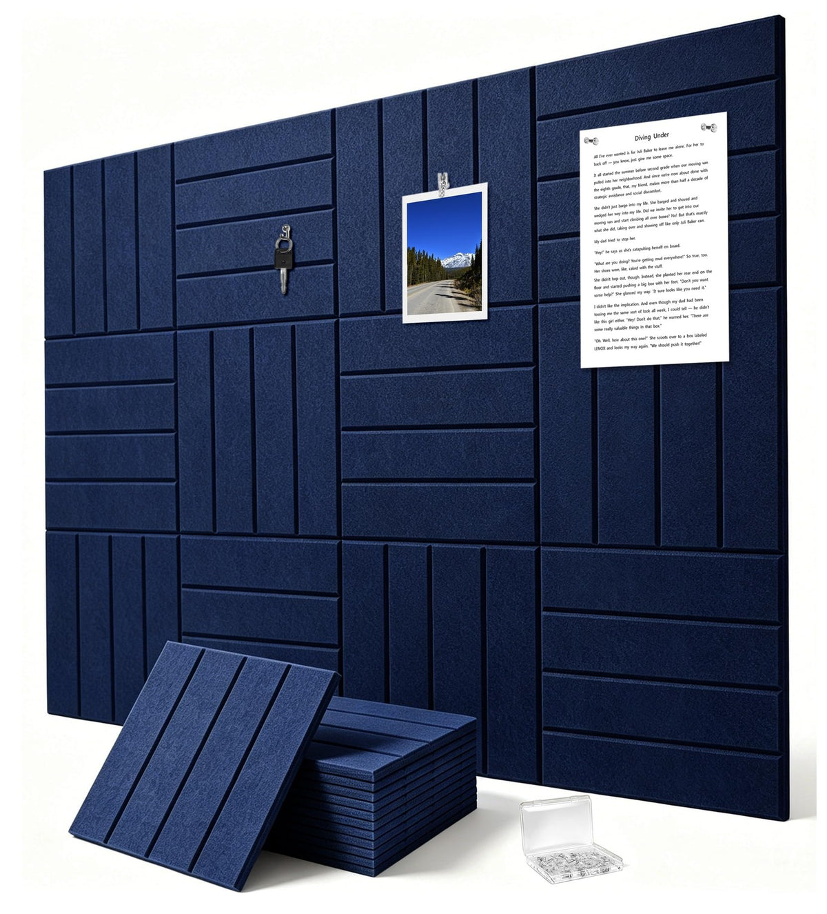 G Gamit 0.47" Thick Felt Wall Tiles 48"x36" Cork Board Alternative 12 Pack 11.81"x11.81"Felt