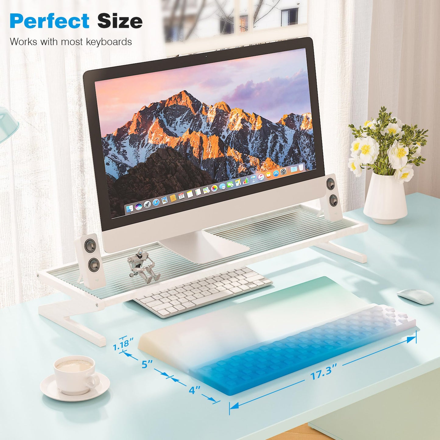 Ospelelf Keyboard Wrist Rest, Ergonomic Memory Foam Wrist Support for Typing & Gaming, Tilted