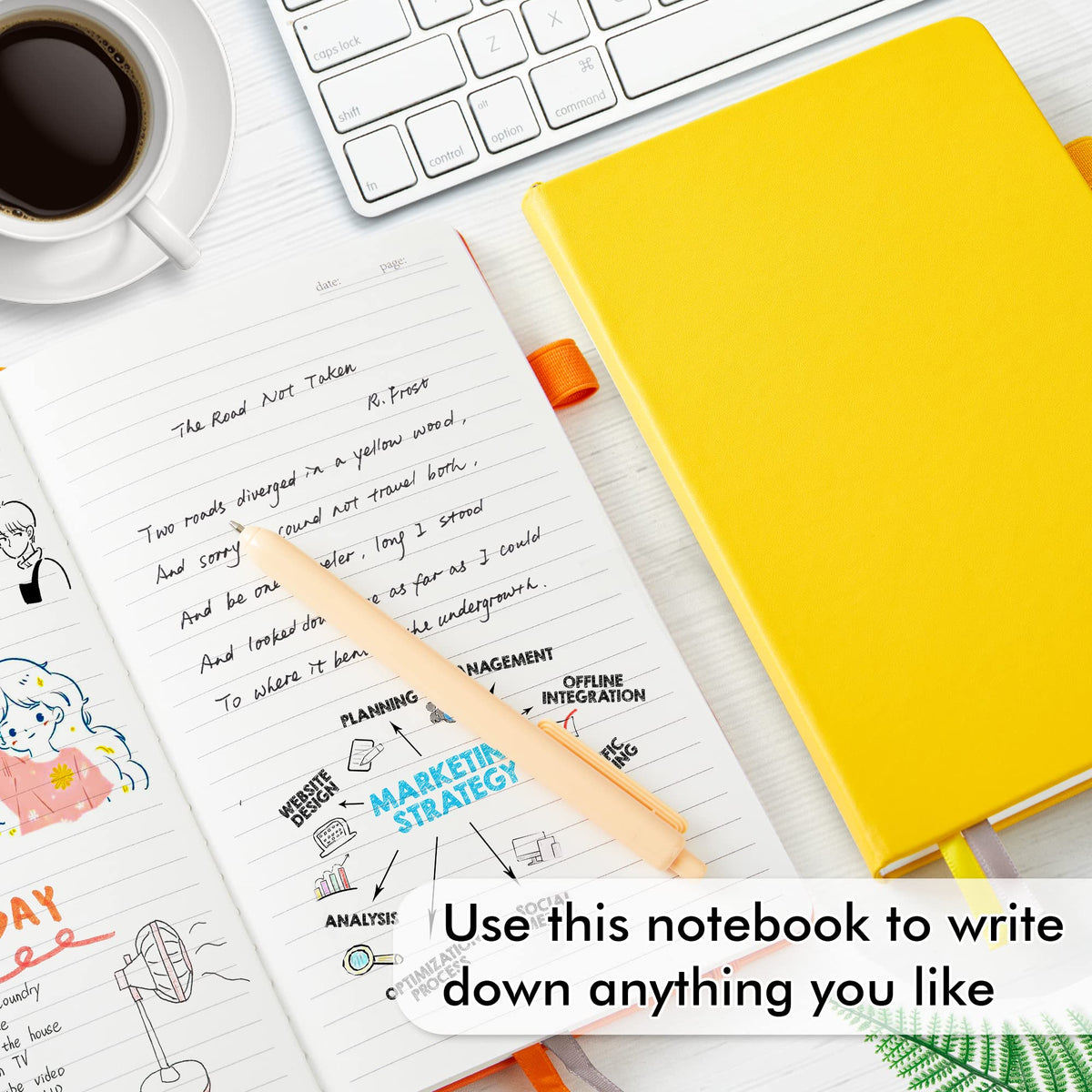 feela Journal Notebook Bulk for School, Hardcover Business Classic Ruled Lined Journals with Pen