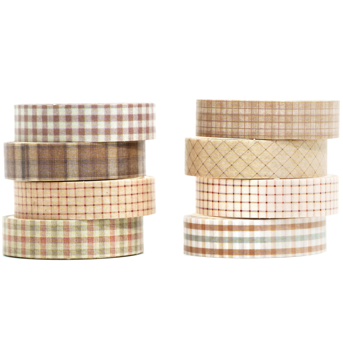 YUBX Vintage Washi Tape Set 8 Rolls Thin Retro Decorative Antique Patterns Masking Tapes for Arts