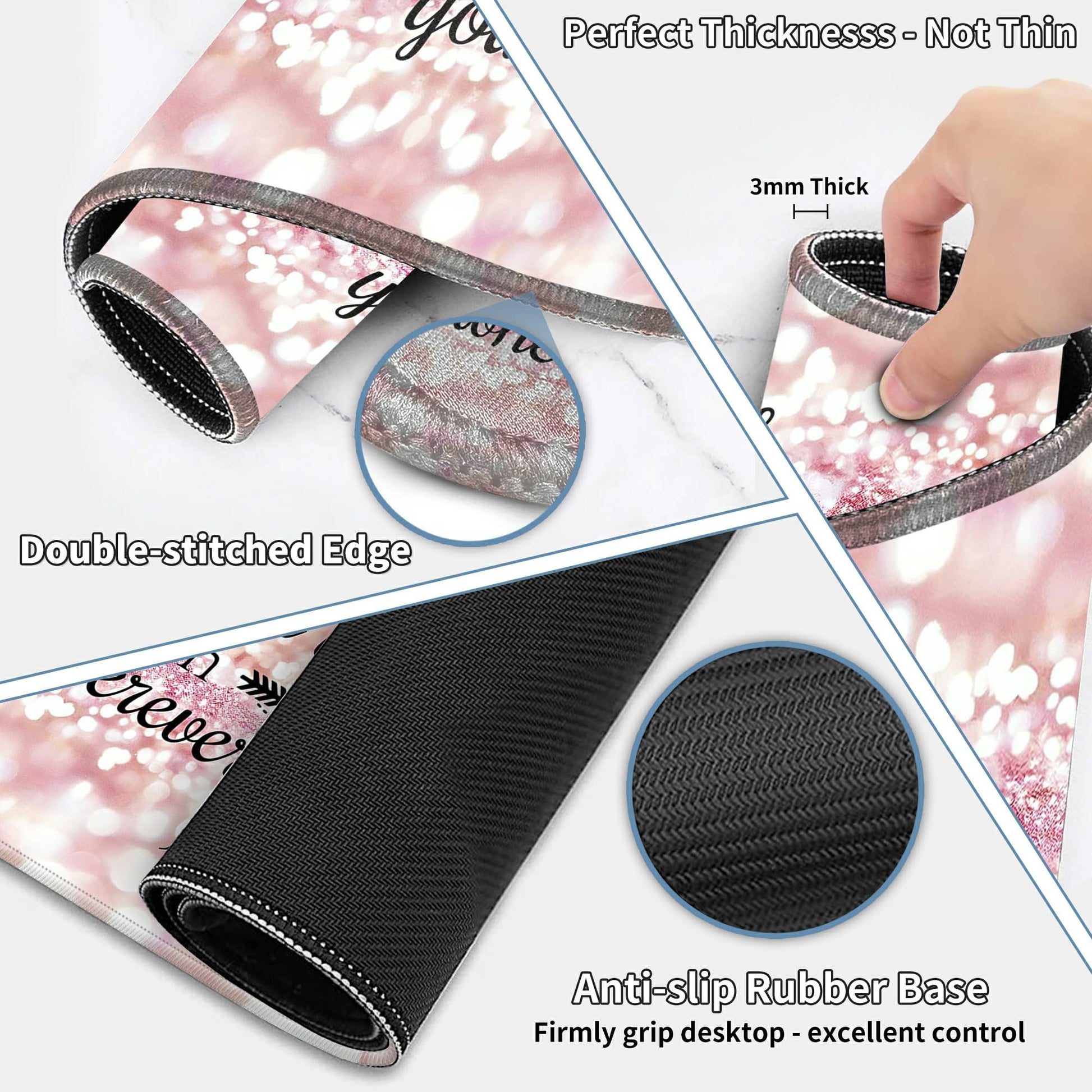 JYCUHTCL Large Gaming Mouse Pad Set 35.4 x 15.7 with Keyboard Wrist Rest, Wrist Support, and