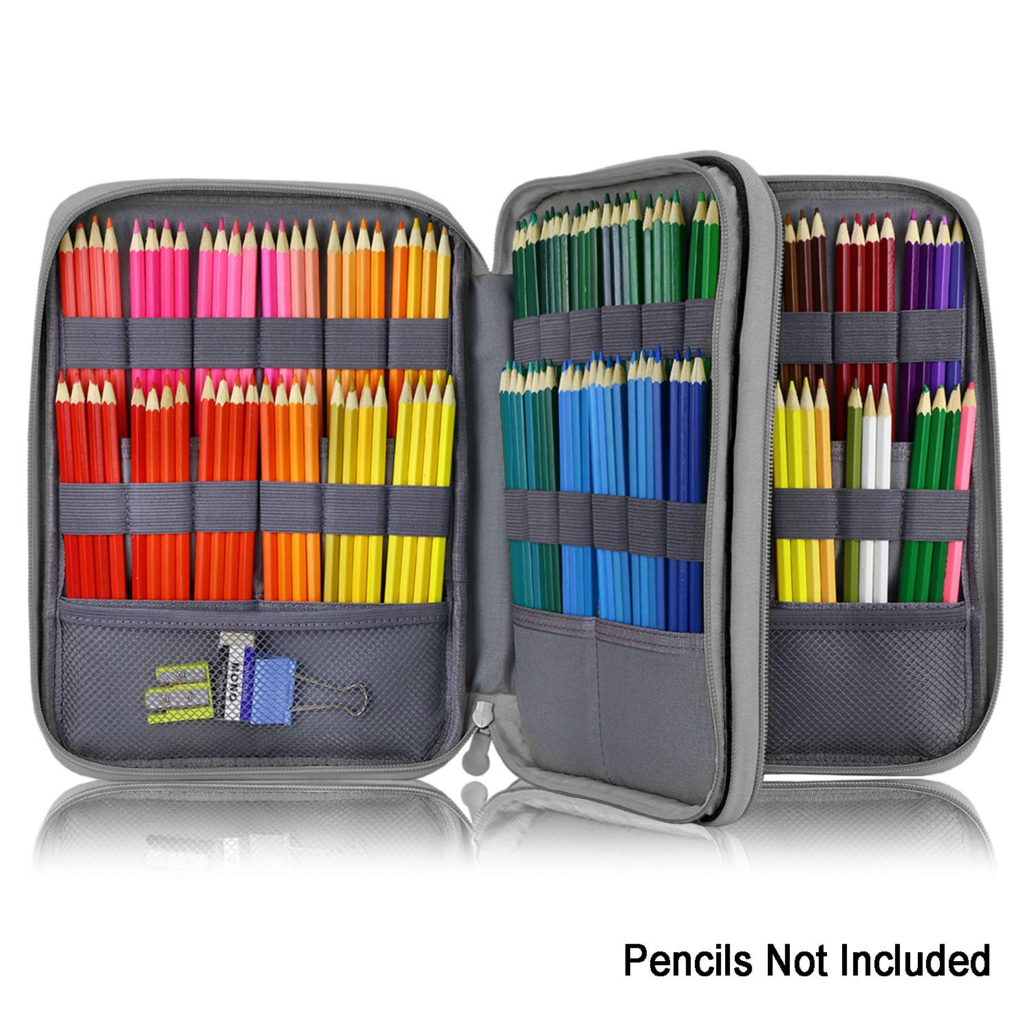 YOUSHARES 192 Slots Colored Pencil Case, Large Capacity Pencil Holder Pen Organizer Bag with Zipper