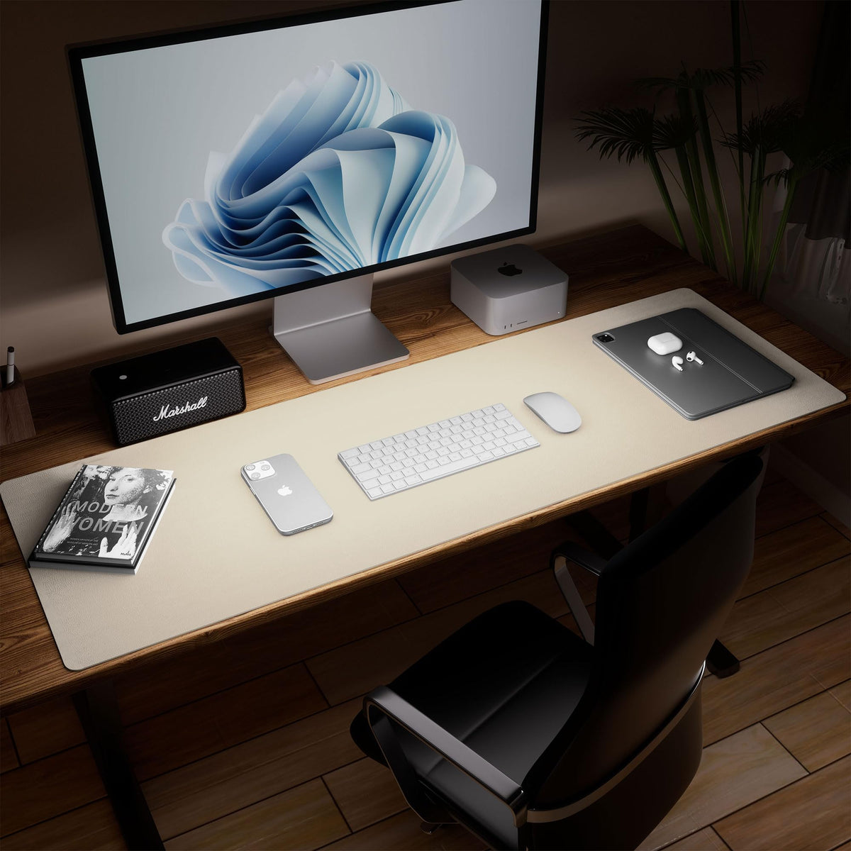 Aothia Leather Desk Pad Protector, Office Mat, Large Mouse Pad, Laptop Pad, Non-Slip PU Leather