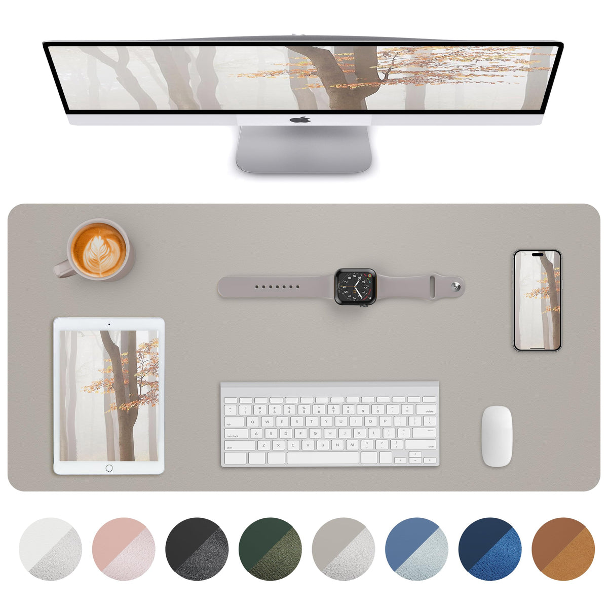 Leather Desk Pad Blotter,Mouse Pad,Office Desk Mat, Non-Slip PU Leather Desk mat,Large Desk