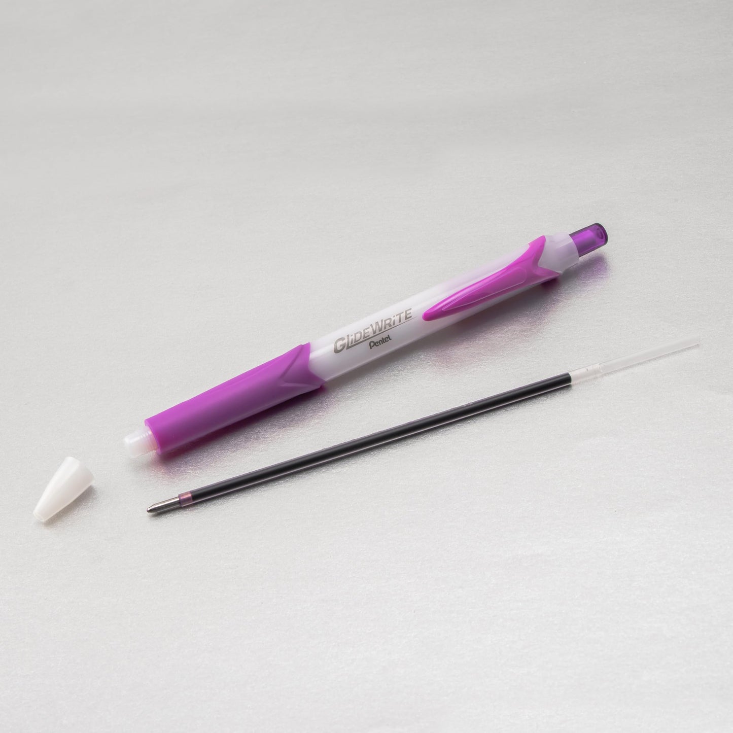Pentel GlideWrite Ballpoint Pen with TechniFlo Ink, (1.0mm) Medium Line, Magenta Ink, Box of