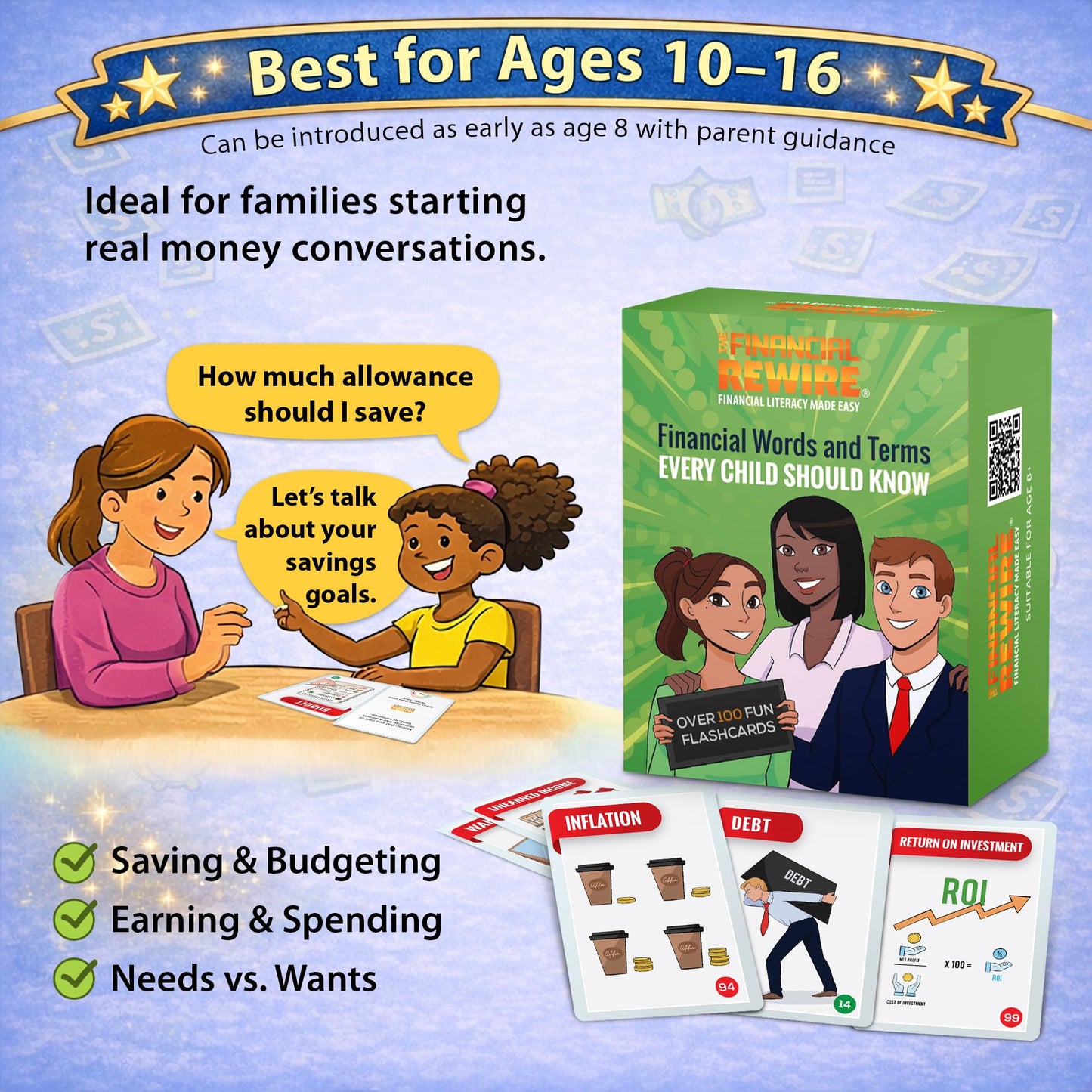 Financial Literacy Flashcards for Kids & Teens | 108 Money & Finance Terms with Images, Definitions