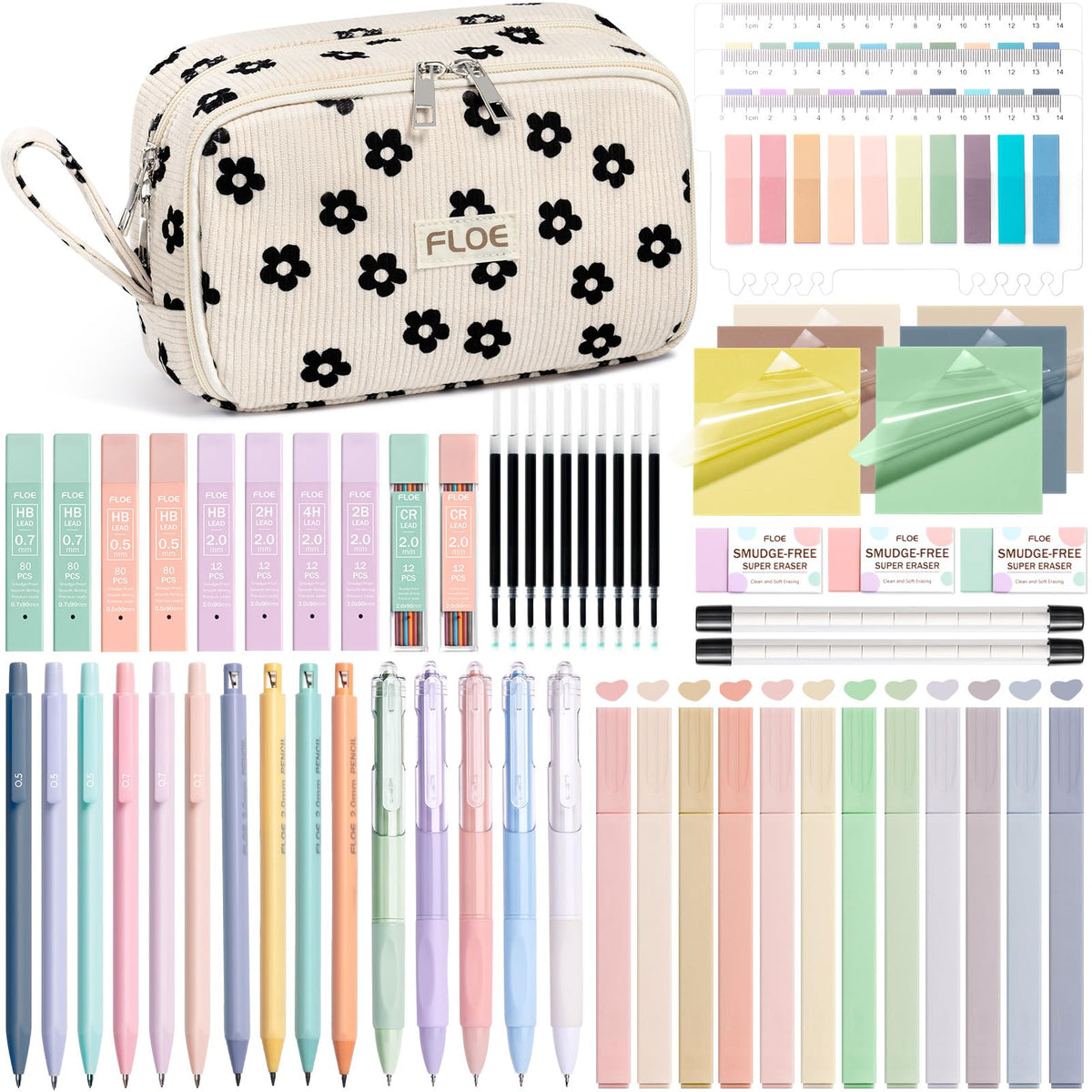 62PCS Aesthetic School Supplies Cute Back to School Supplies Stationary Set