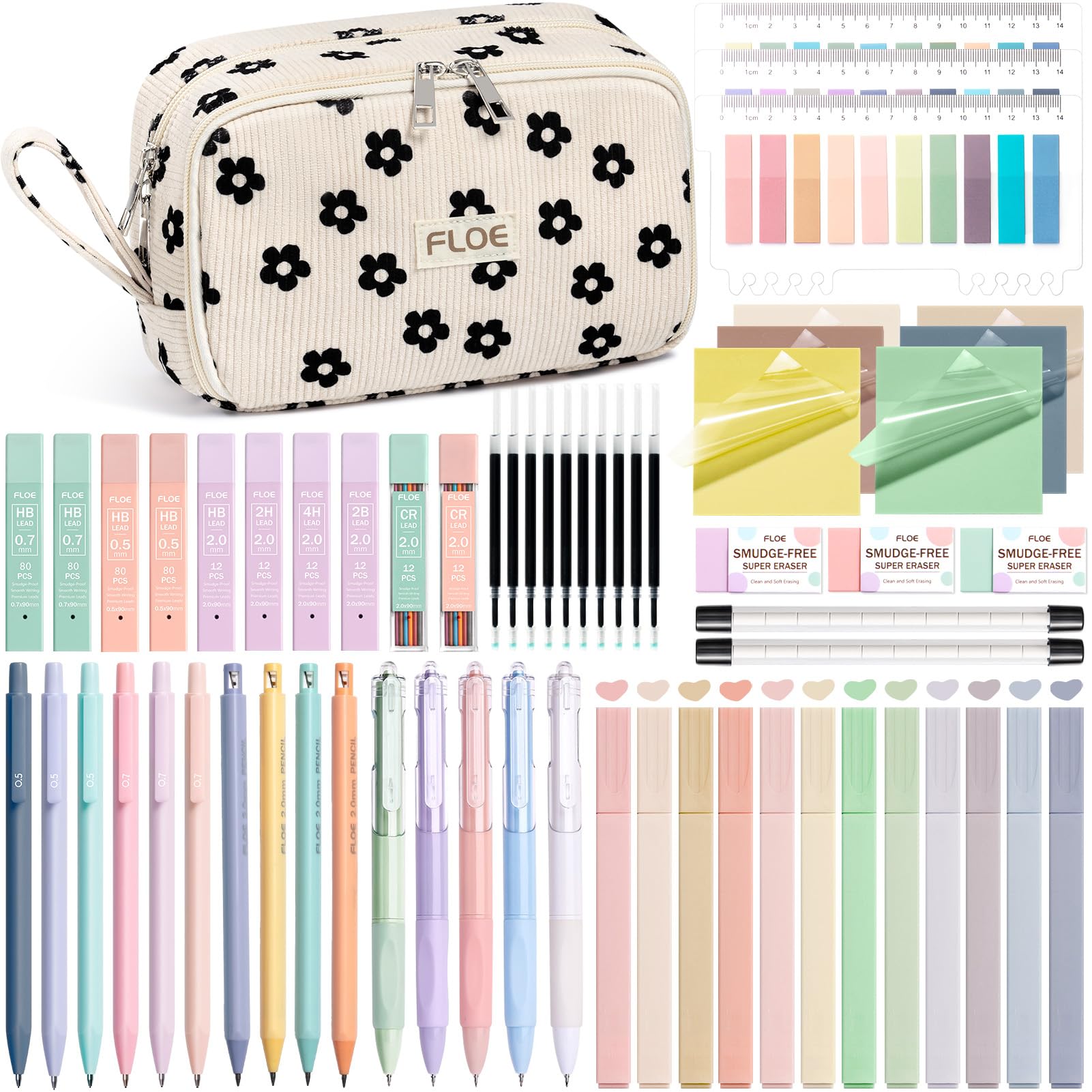 62PCS Aesthetic School Supplies Cute Back to School Supplies Stationary Set