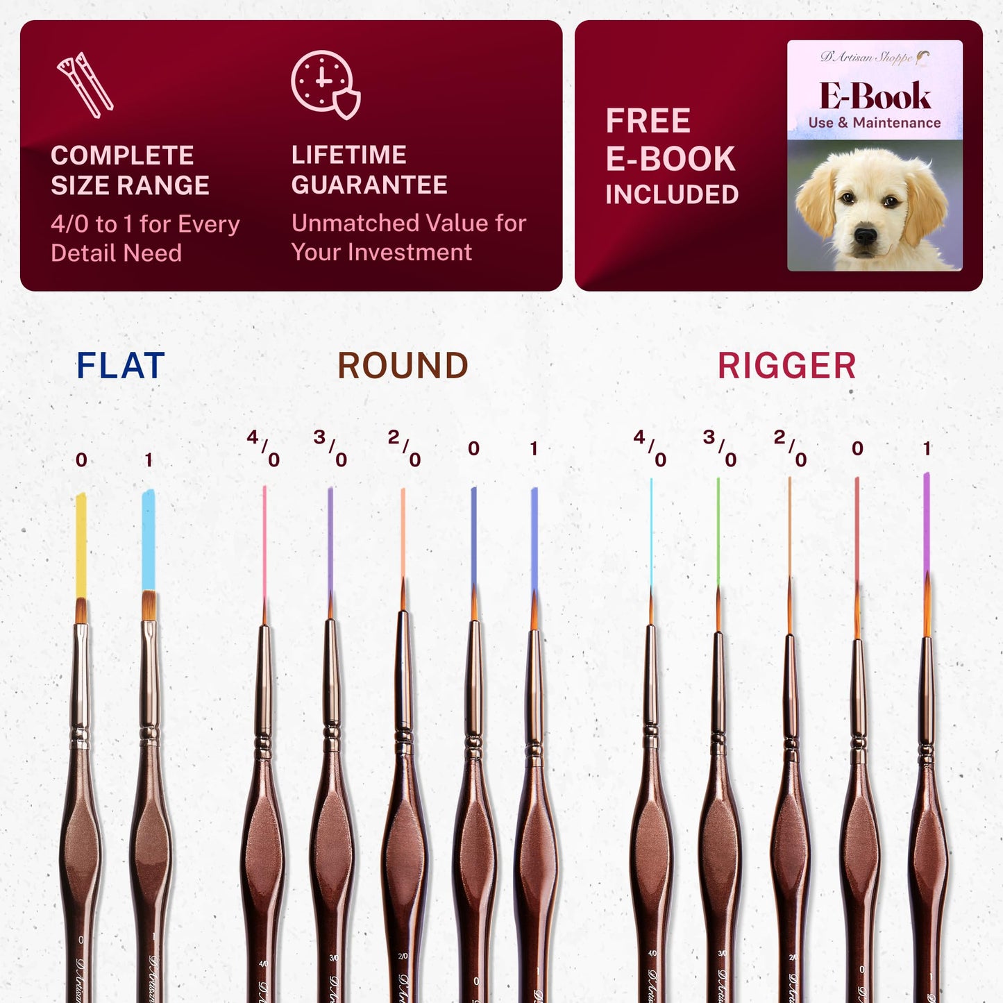D'Artisan Shoppe Miniature Paint Brushes, Fine Detail Brushes for Models