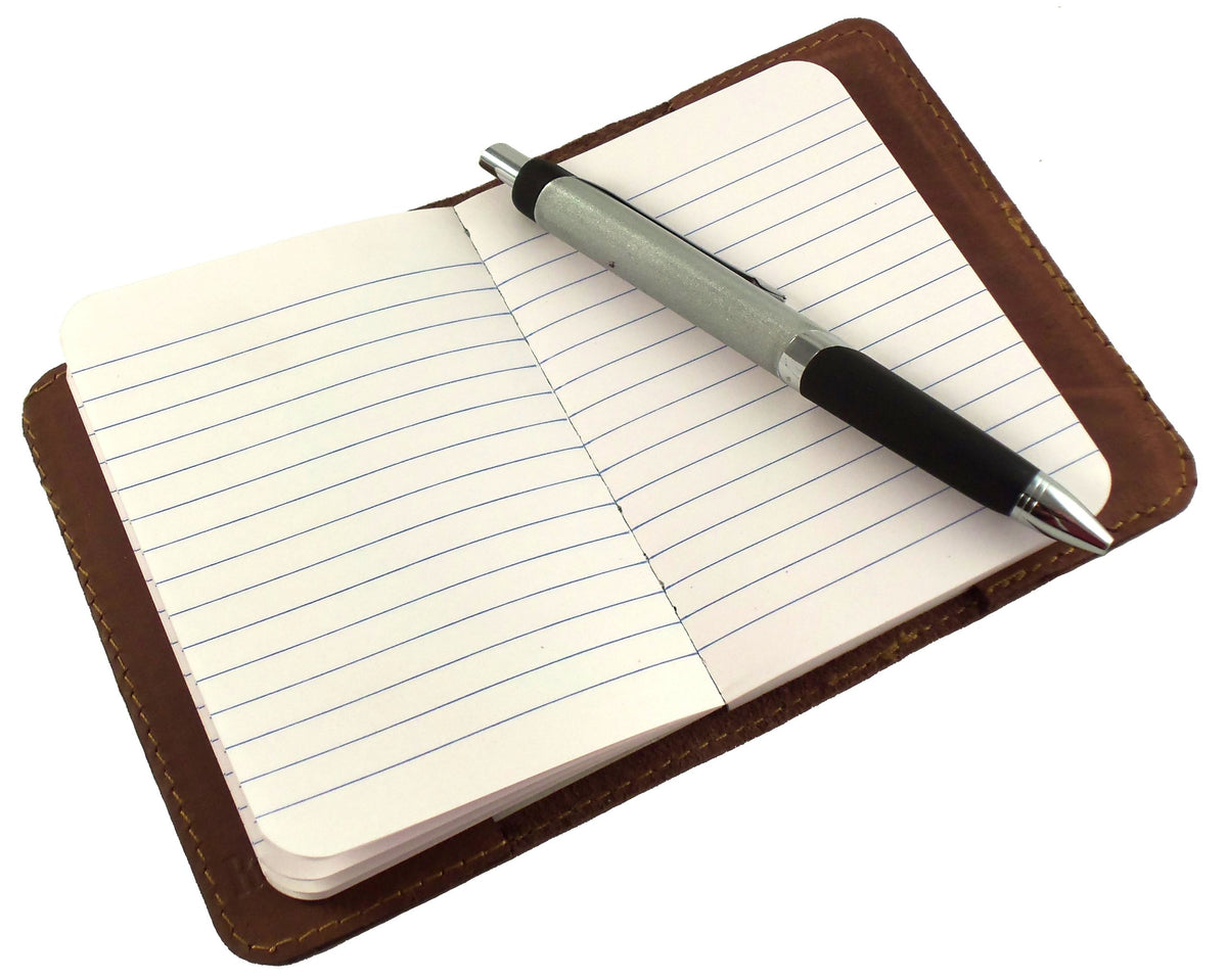 Rustic Ridge Leather Refillable Leather Pocket Notebook - Mini Composition Cover - Fits Standard