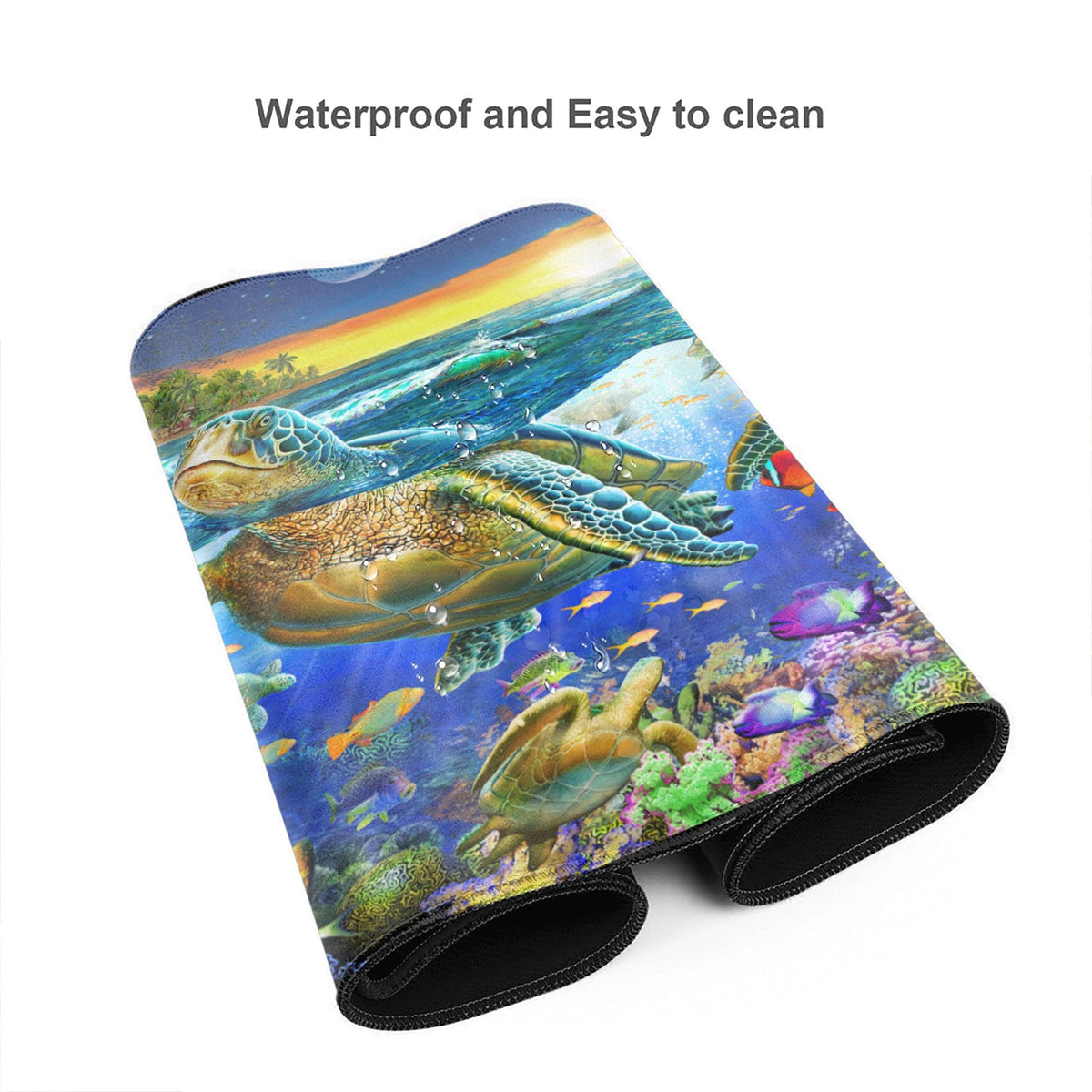 Desk Mat,Sea Turtle Extended Gaming Mouse Pad for Office Work & Game,Computer Keyboard Mouse Mat