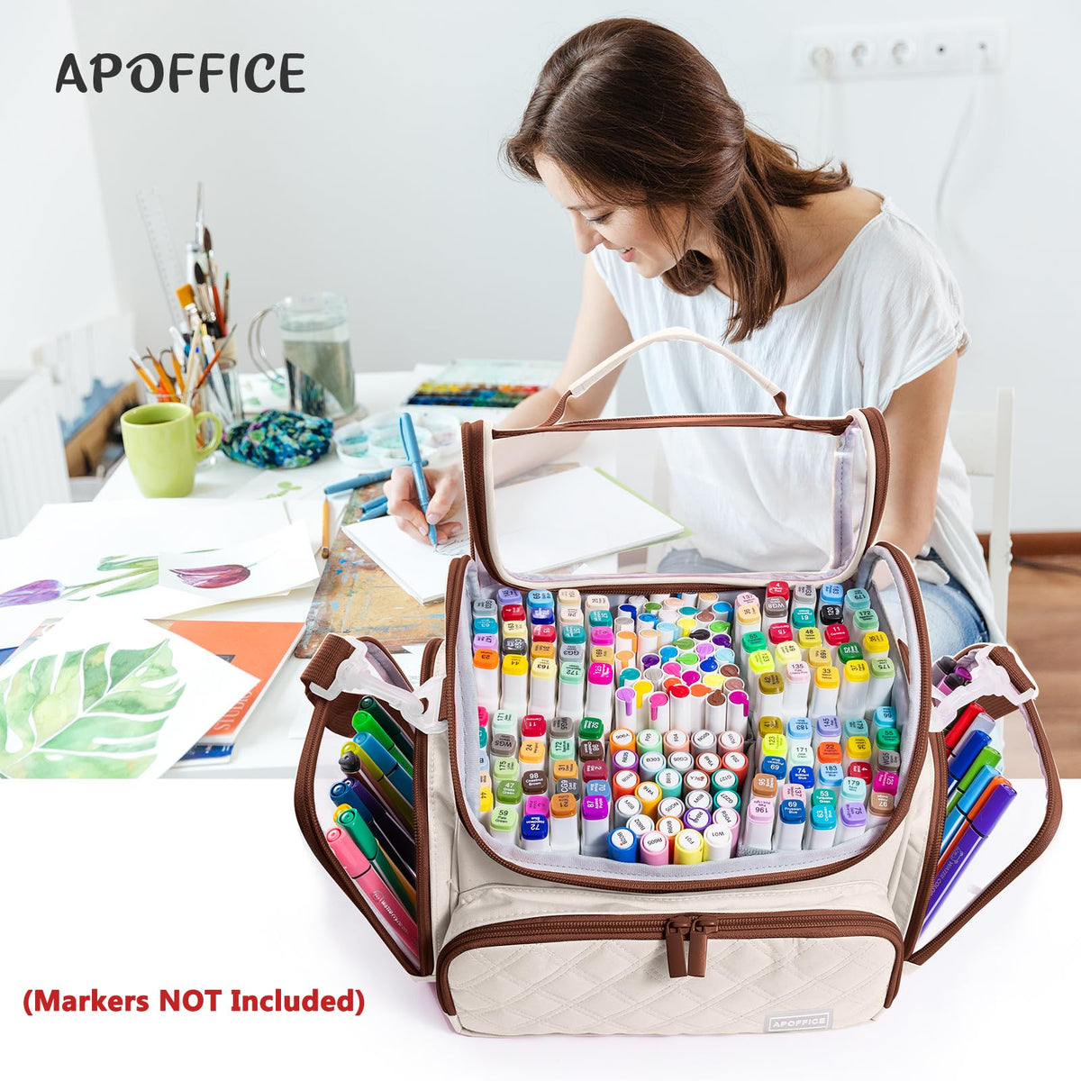 APOFFICE Large Marker Case for 150-200 Markers, Marker Organizer Bag