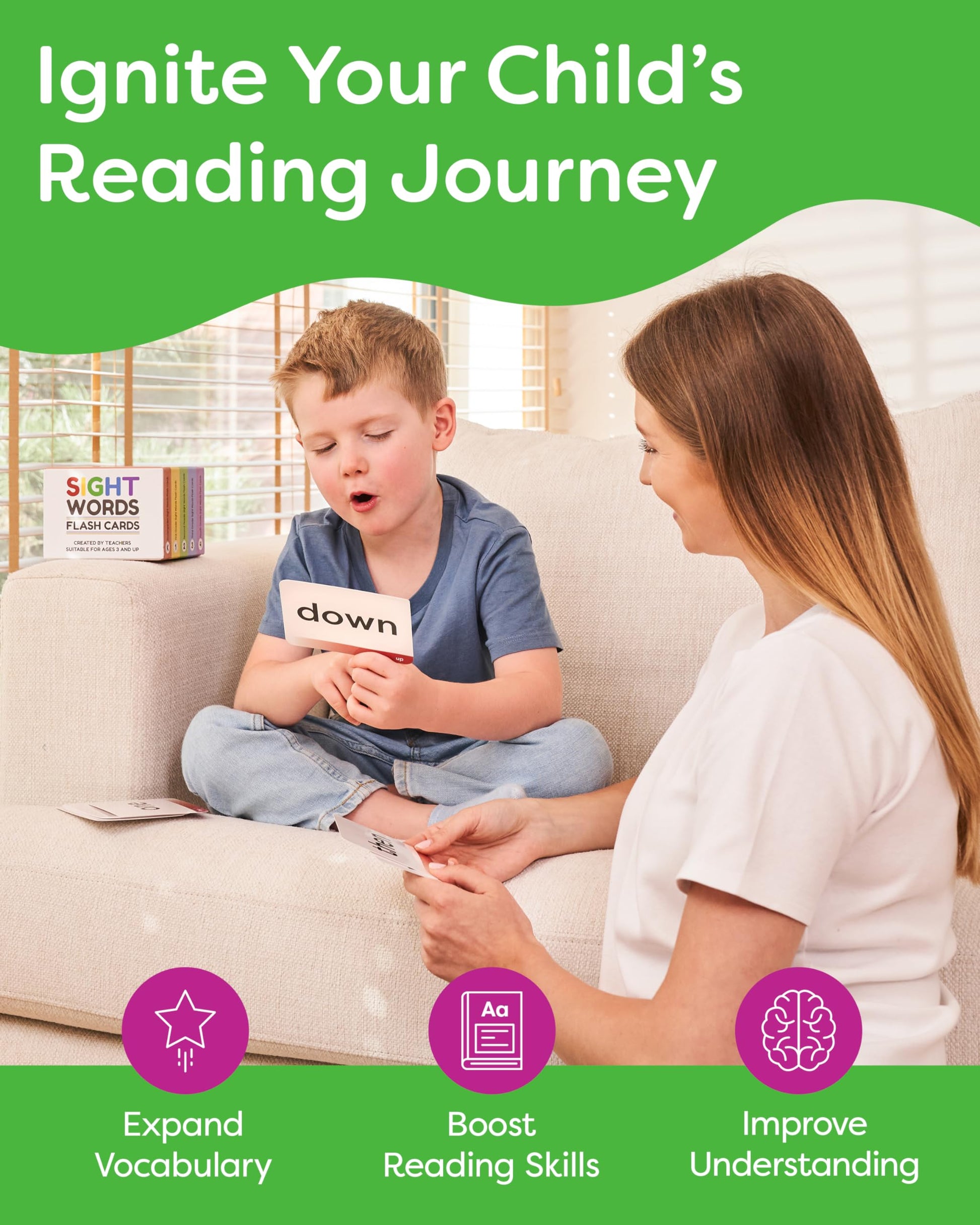 Sight Words Flash Cards Kindergarten to 4th Grade - 600 Words from Dolch's and Fry's Lists with 18