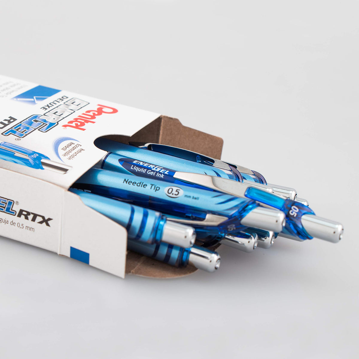 Pentel® EnerGel™ RTX Retractable Liquid Gel Pens, Fine Point, 0.5 mm, 54% Recycled, Assorted Barrel