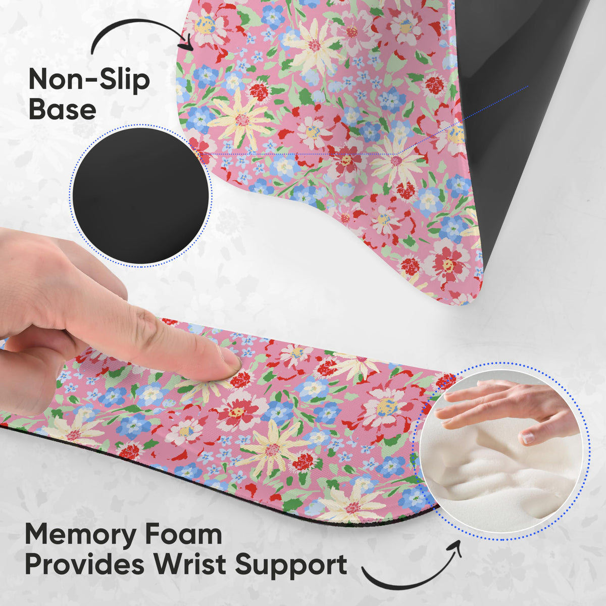 WINTOJO Keyboard Wrist Rest Pad and Mouse Wrist Rest Support Gaming Mouse Pad Ergonomic Gel Memory