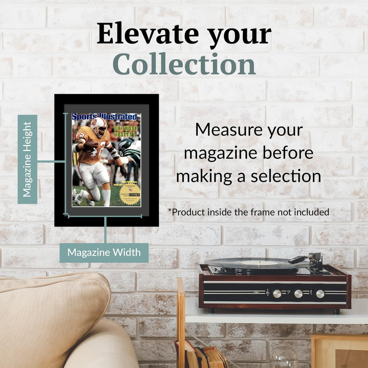 Creative Picture Frames 8 x 10.75 Magazine Frame with Full-Strength Glass, Holds Up To A 1/4" Thick