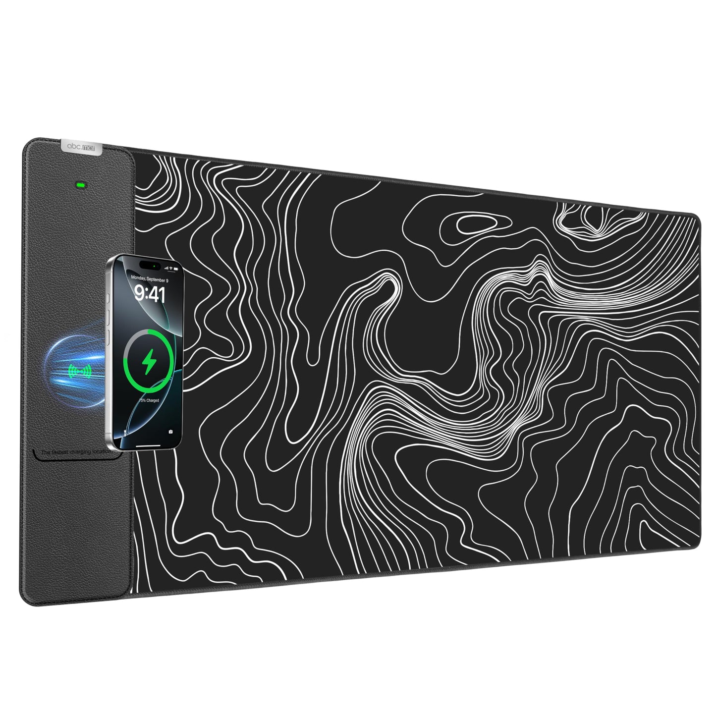 Wireless Charging Mouse Pad, 31.5"x15.8" Large Desk Mat, Smooth Glide