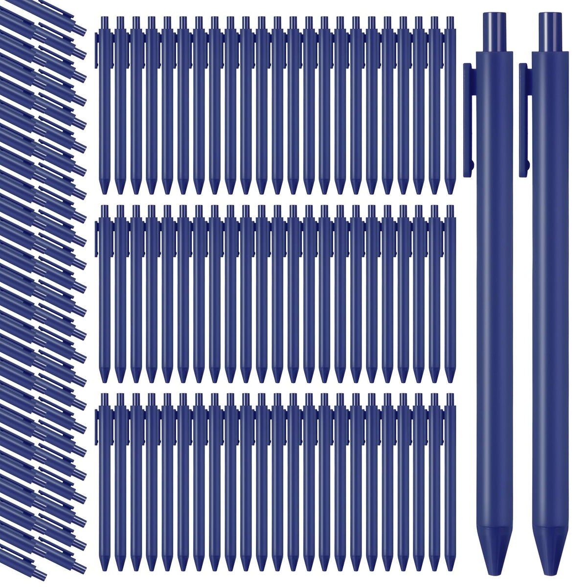 Teling 100 Pcs Ballpoint Pens Retractable Comfortable Cute Stylish Writing Pens in Medium Point 1.0